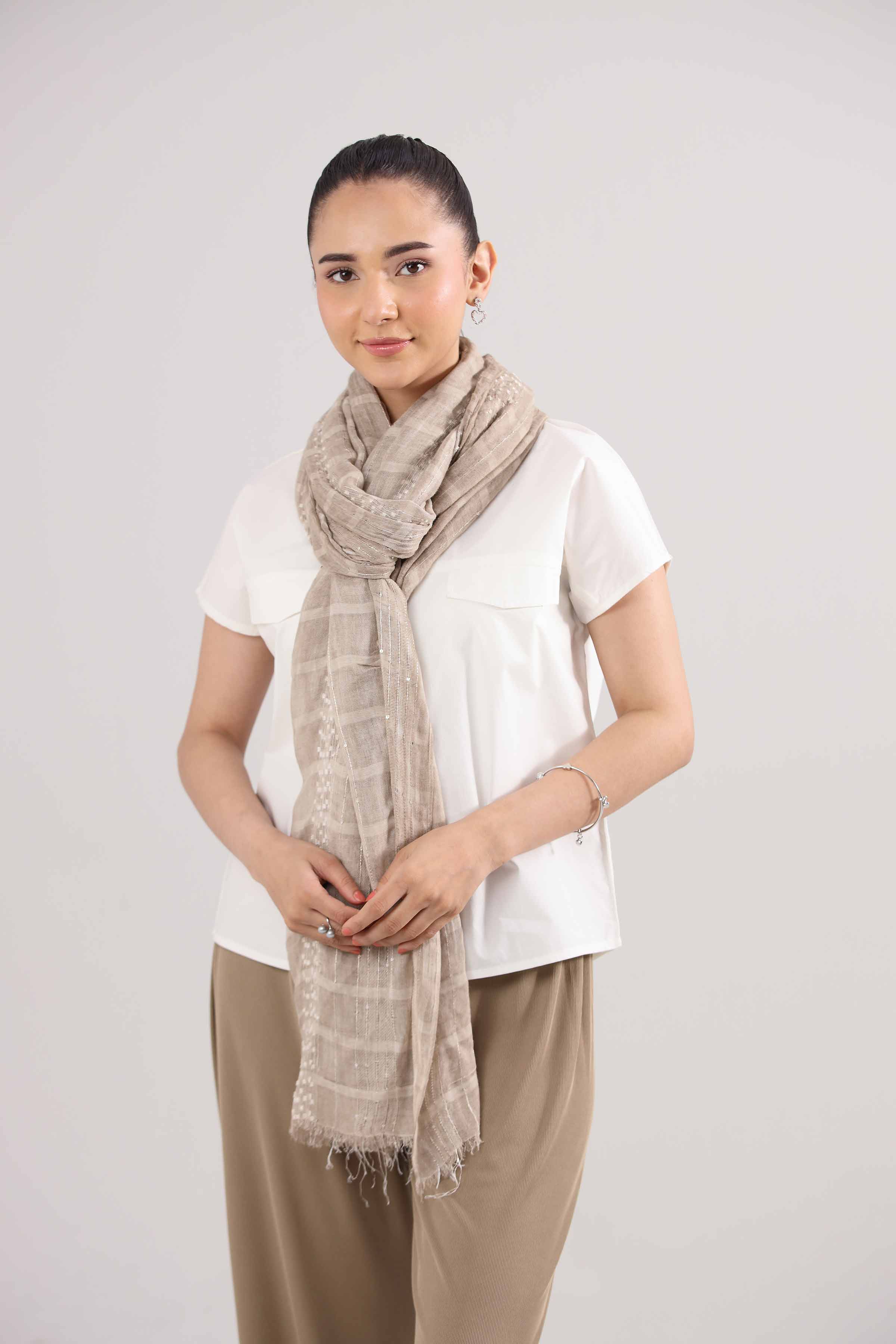 URB - Light Grey Women Scarf