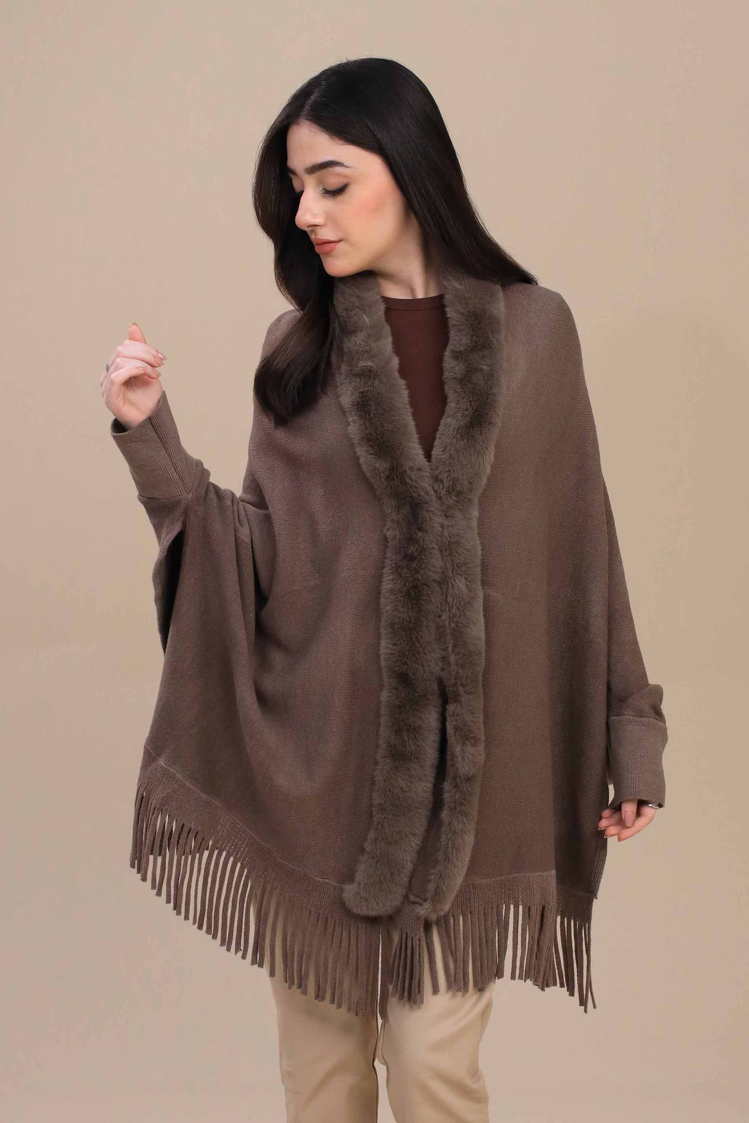 URB Dark Grey Cape Shawl 04