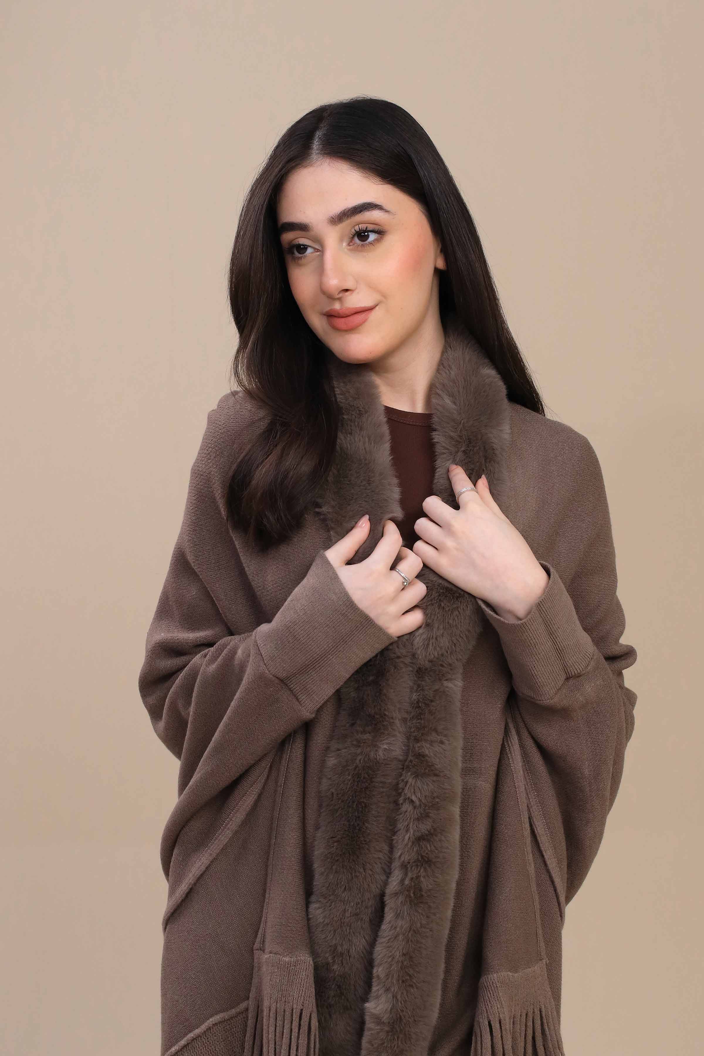 URB Dark Grey Cape Shawl 04