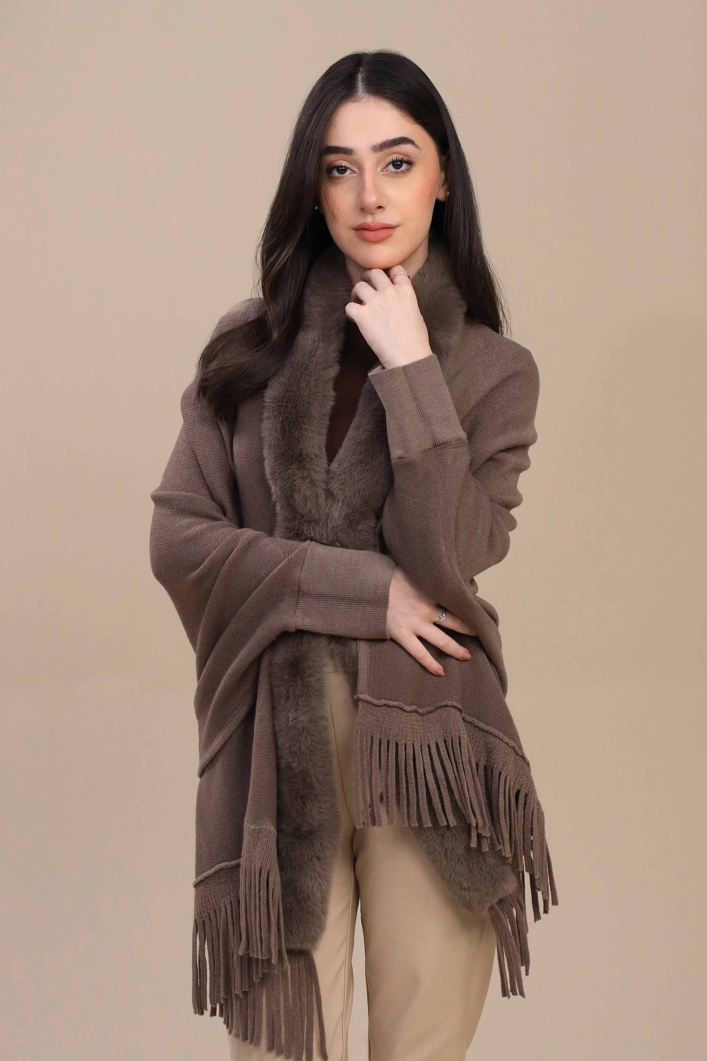 URB Dark Grey Cape Shawl 04