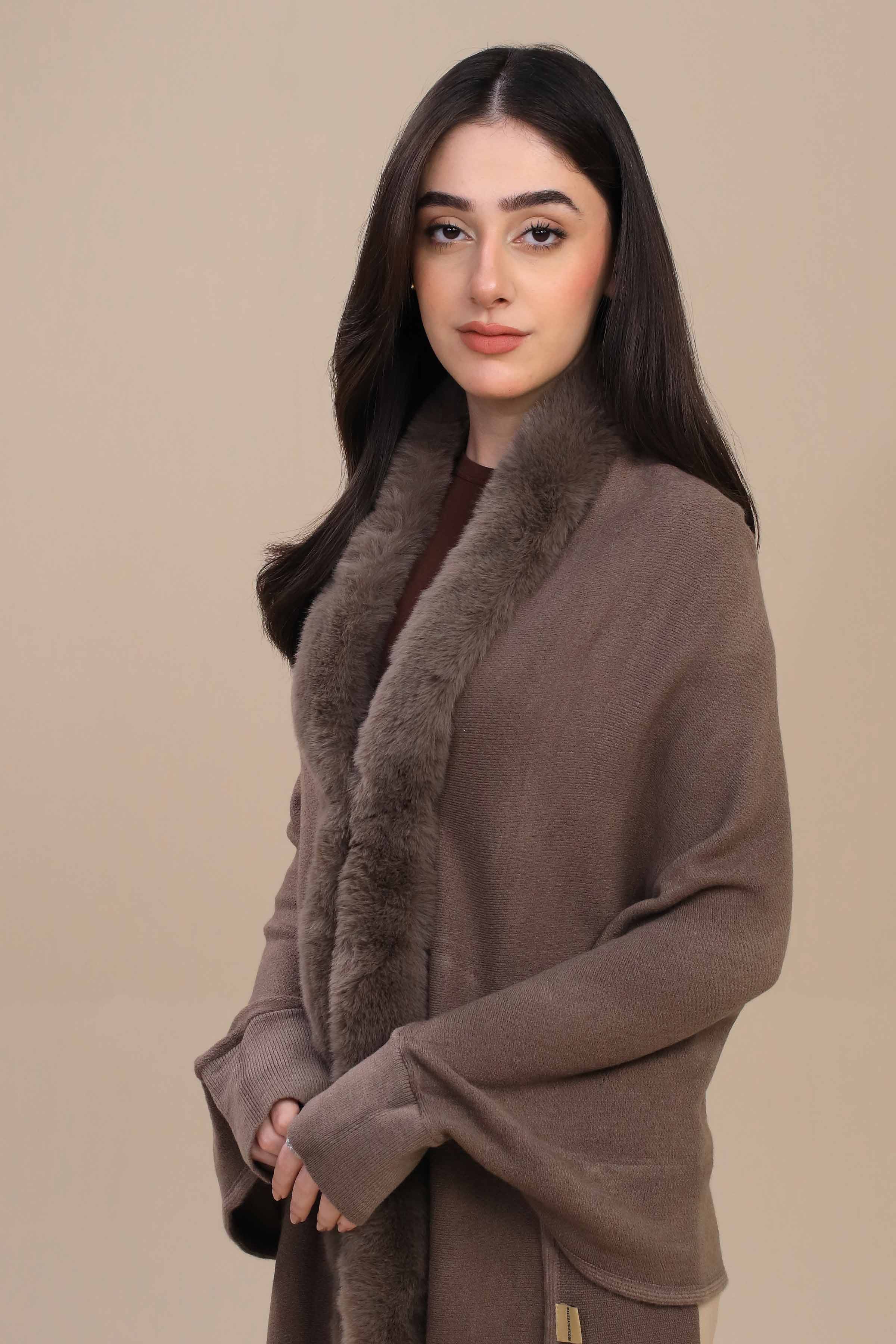 URB Dark Grey Cape Shawl 04