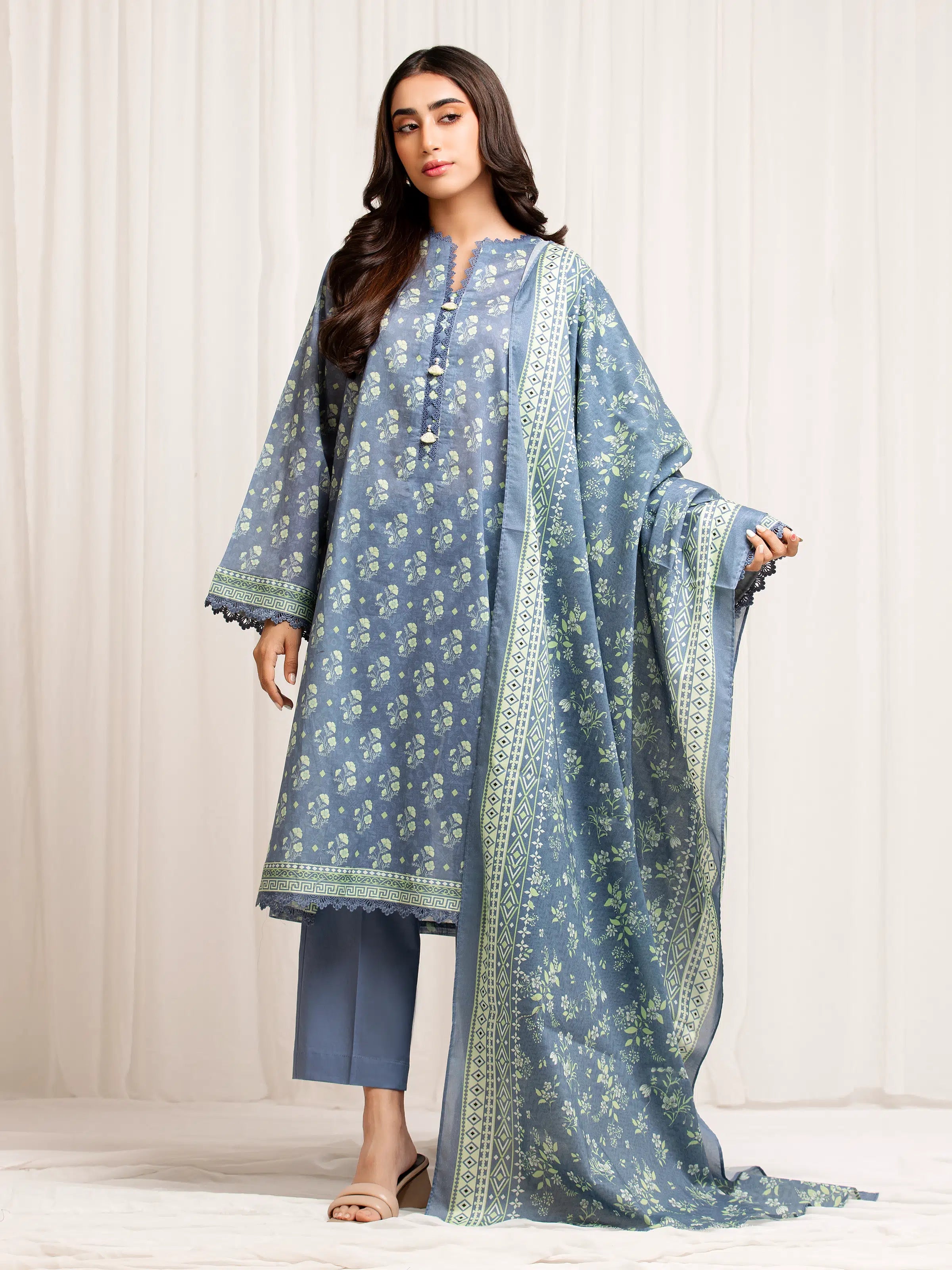 URB Unstitched Printed Lawn Suit