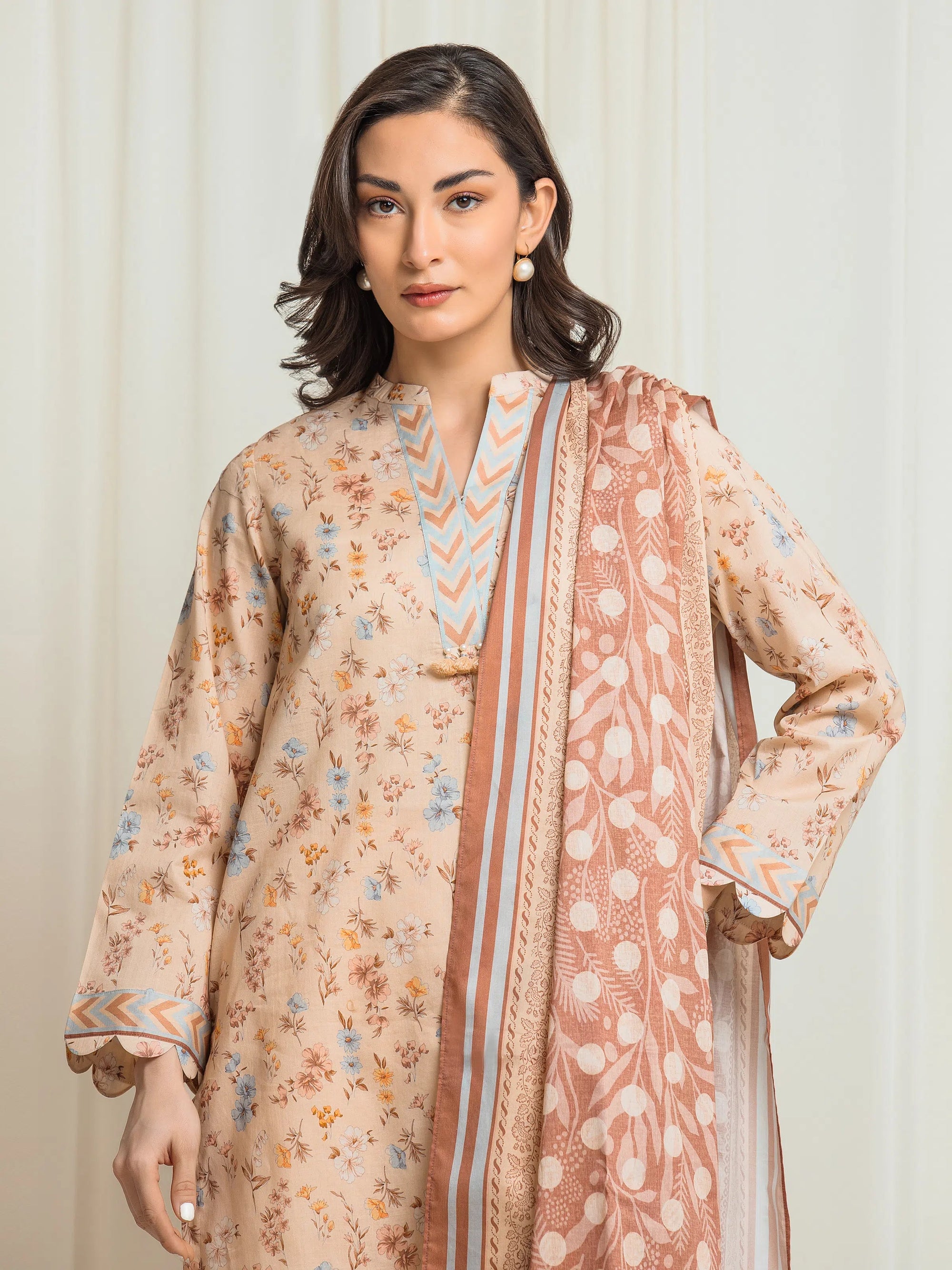 URB Unstitched Printed Lawn Suit