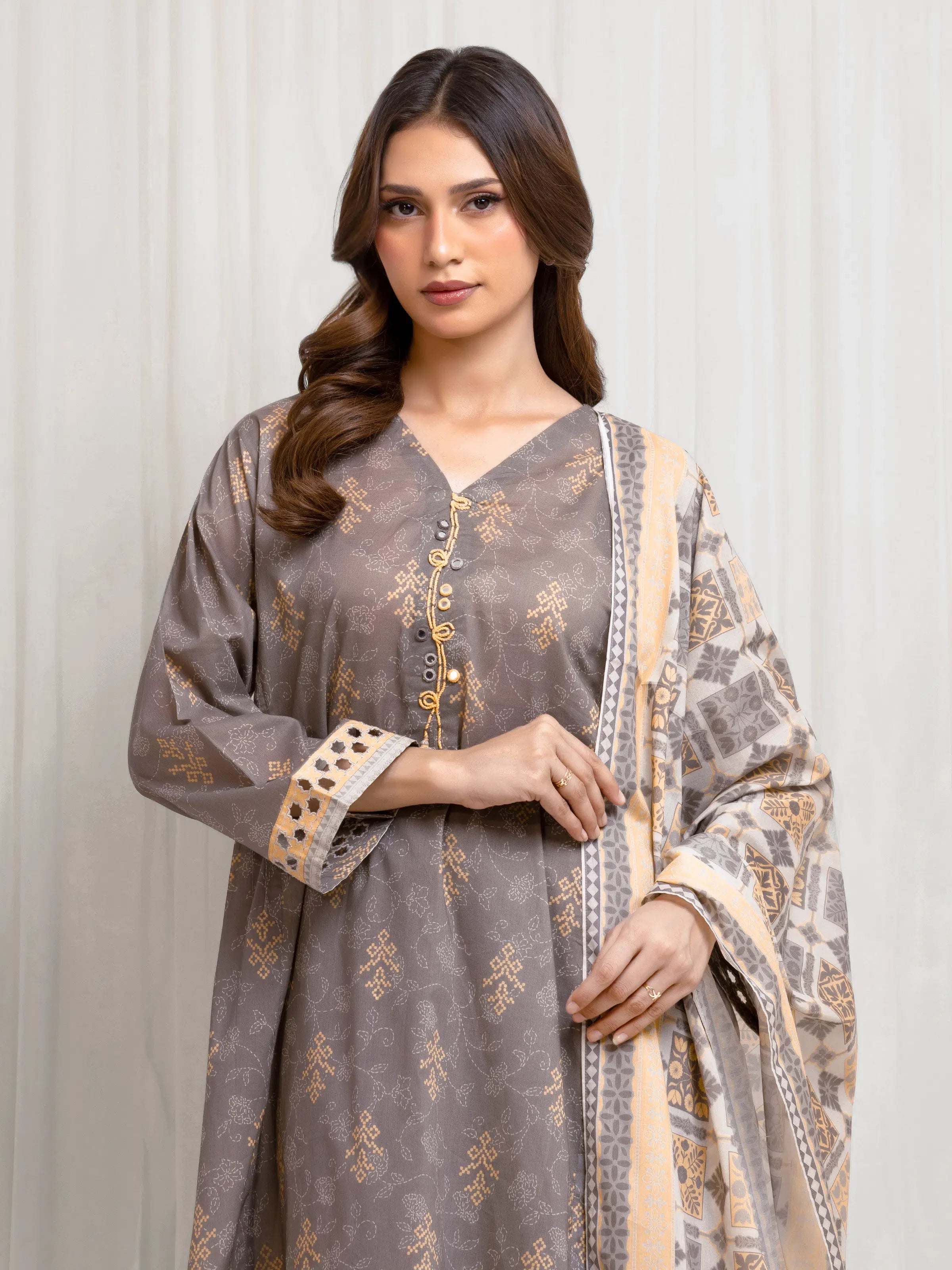 URB Unstitched Printed Lawn Suit