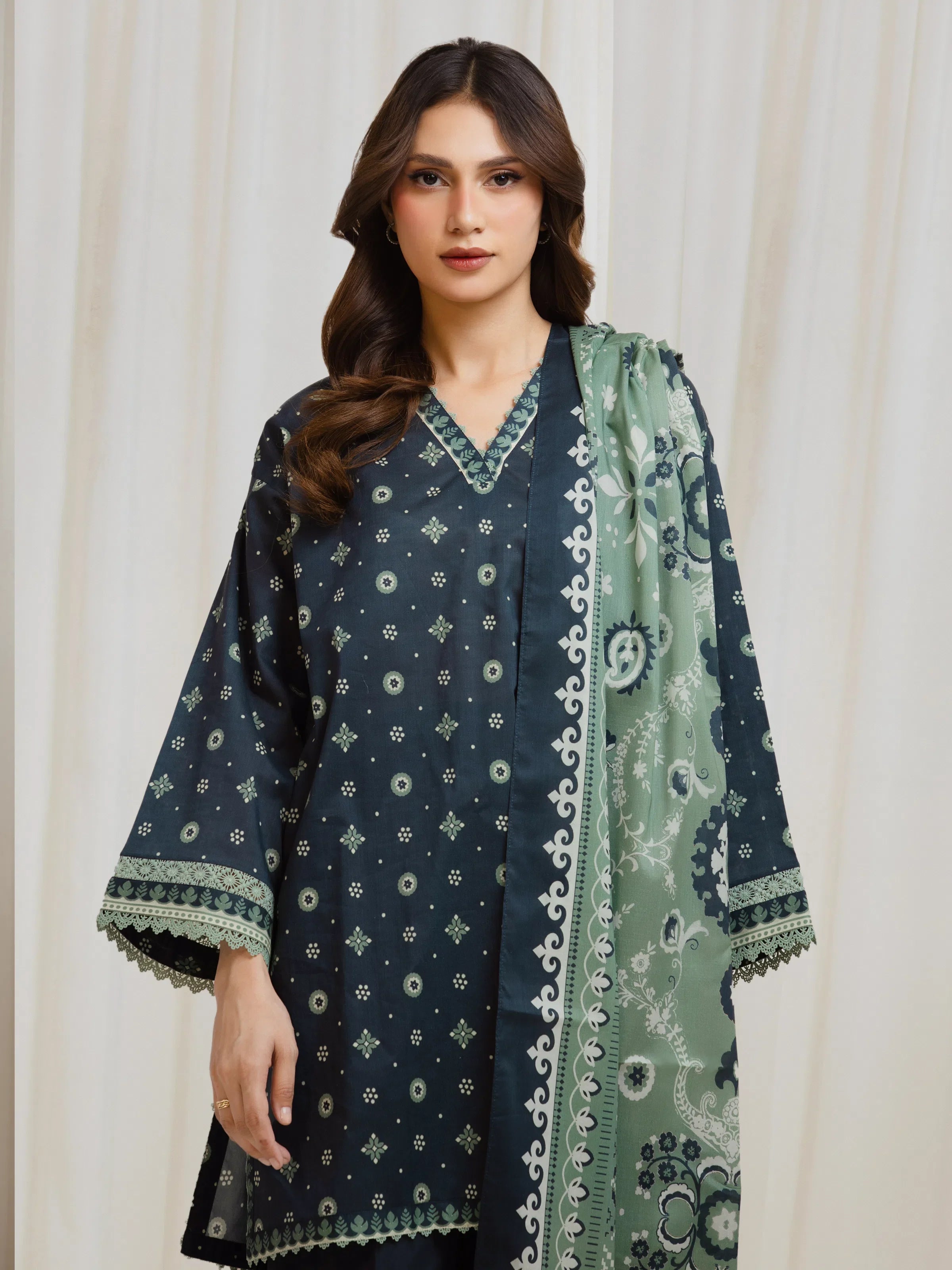 URB Unstitched Printed Lawn Suit
