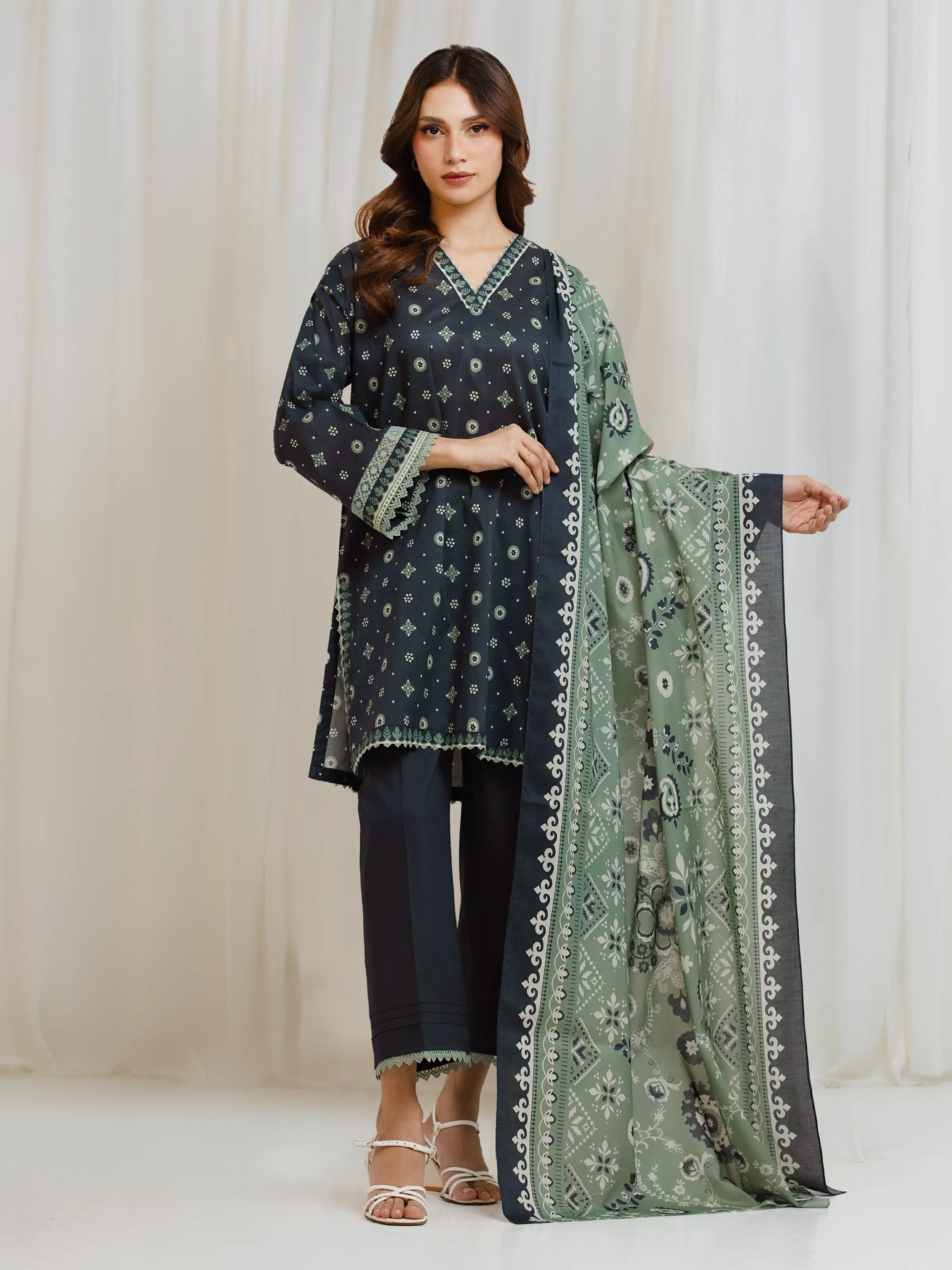 URB Unstitched Printed Lawn Suit