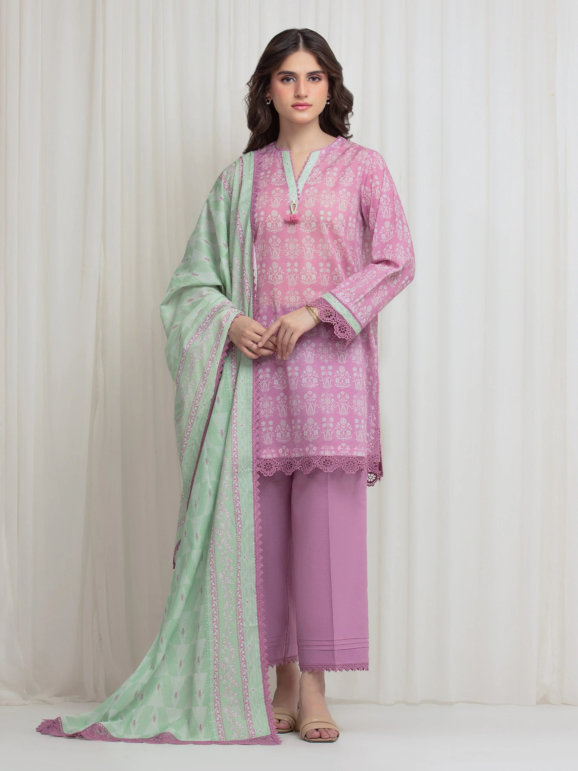 URB Unstitched Printed Lawn Suit