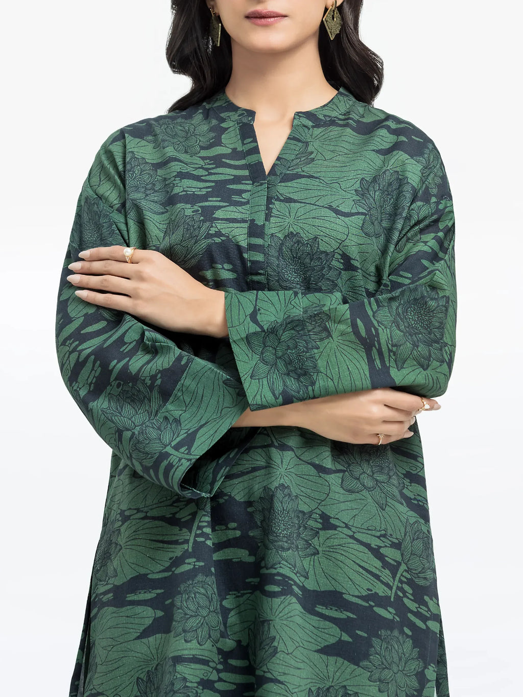 URB Pret 2Pc Printed Khaddar Shirt Trouser