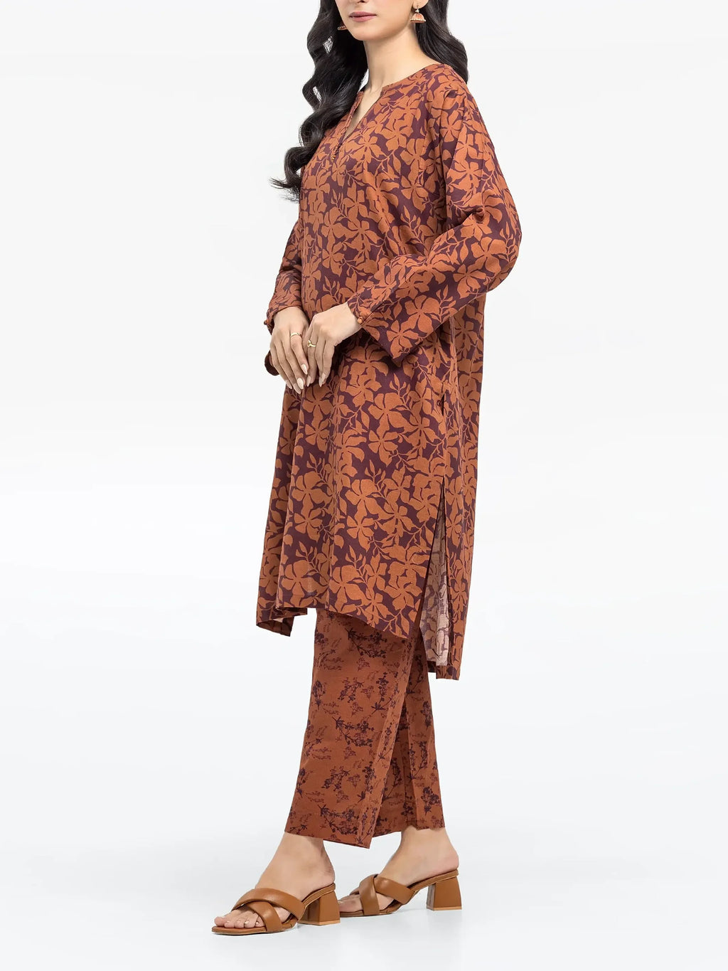 URB Pret 2Pc Printed Khaddar Shirt Trouser