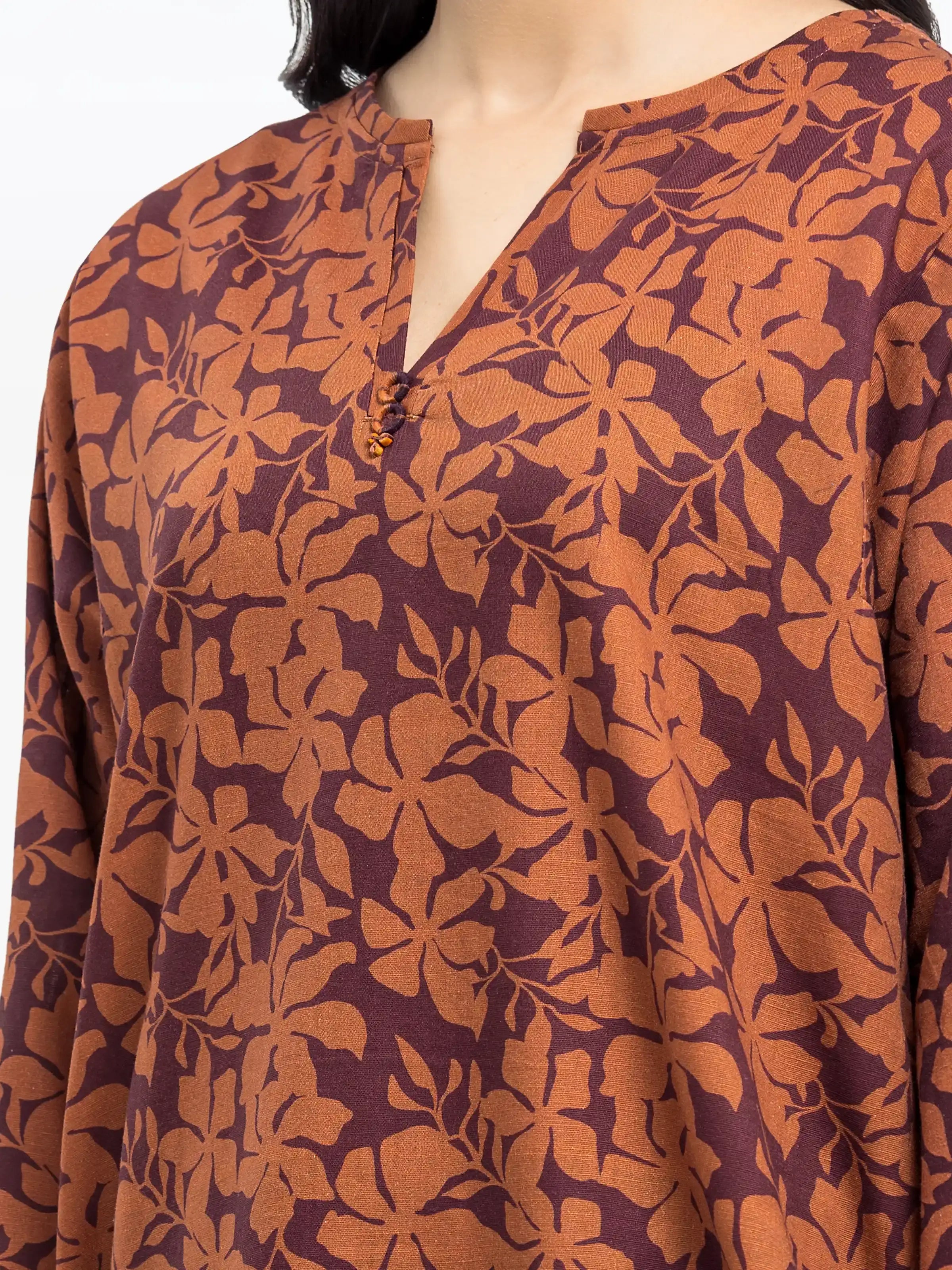 URB Pret 2Pc Printed Khaddar Shirt Trouser