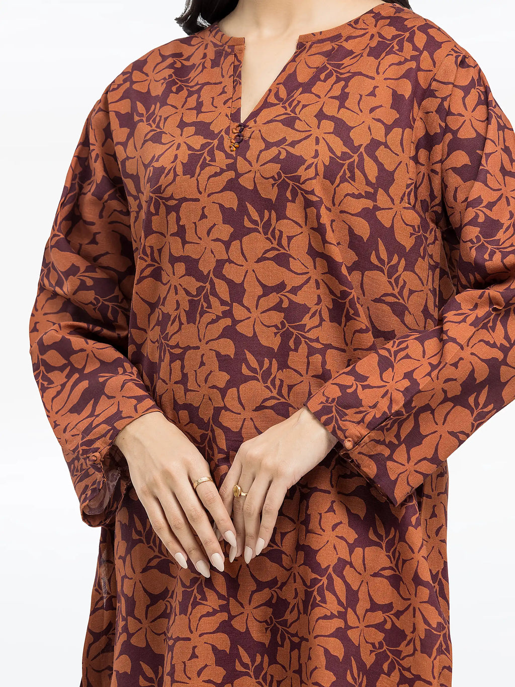 URB Pret 2Pc Printed Khaddar Shirt Trouser