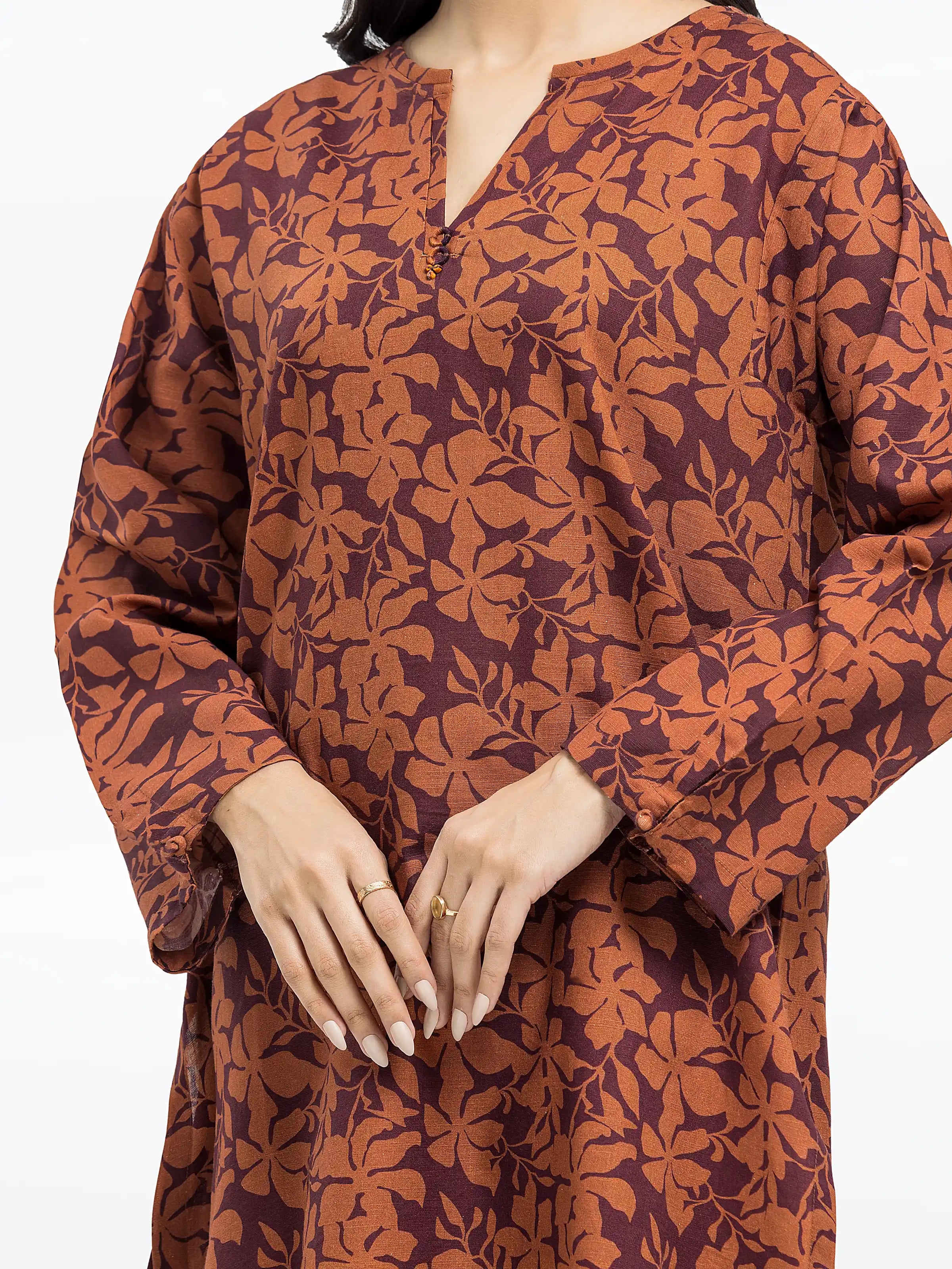 URB Pret 2Pc Printed Khaddar Shirt Trouser