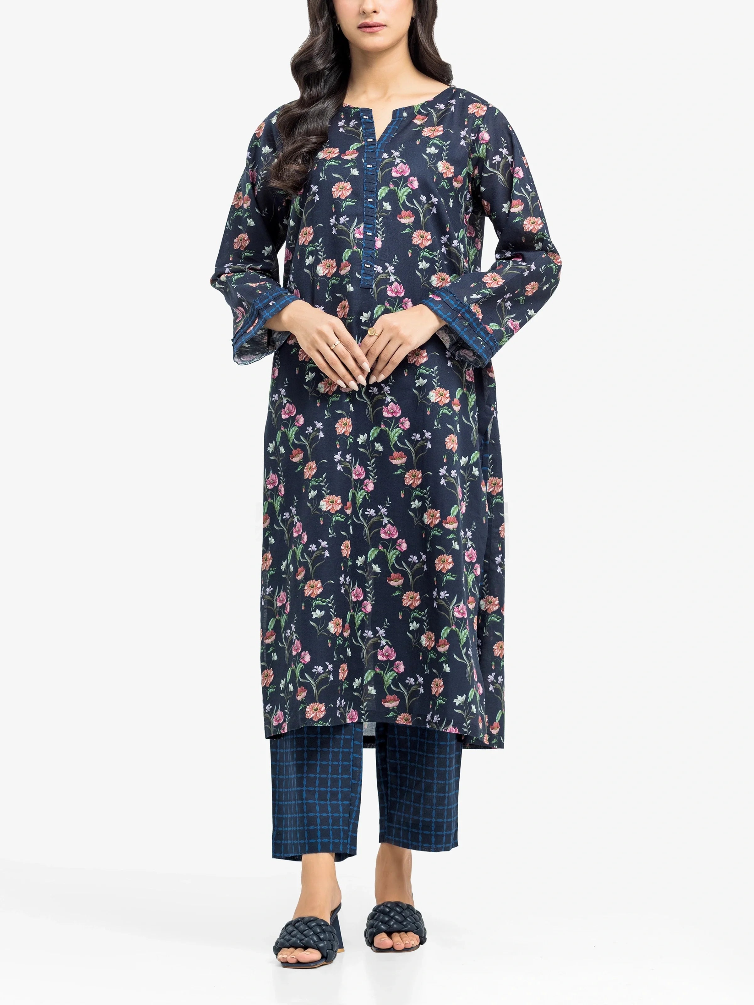 URB Pret 2Pc Printed Khaddar Shirt Trouser