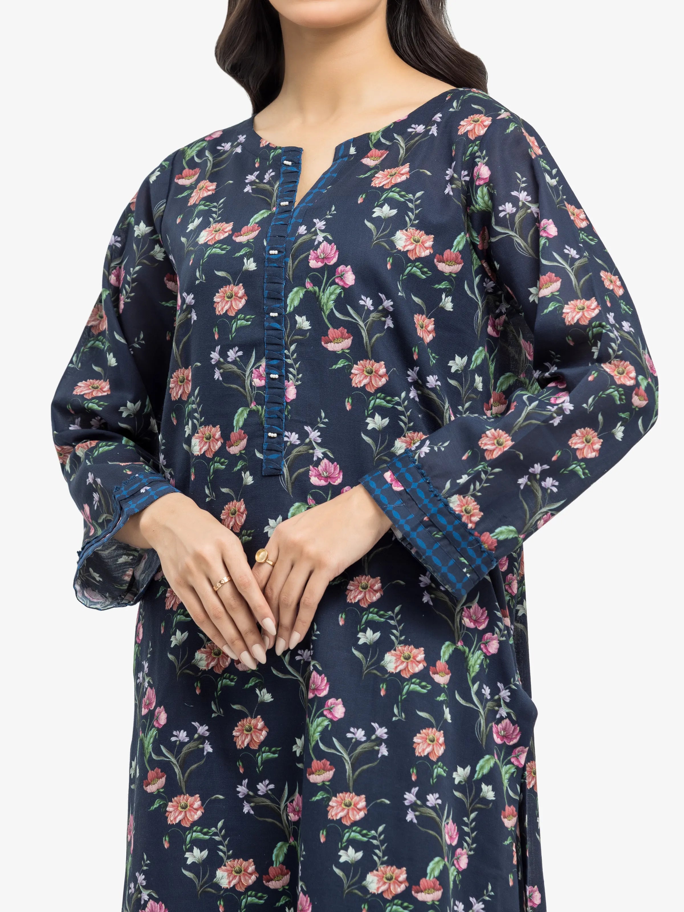 URB Pret 2Pc Printed Khaddar Shirt Trouser