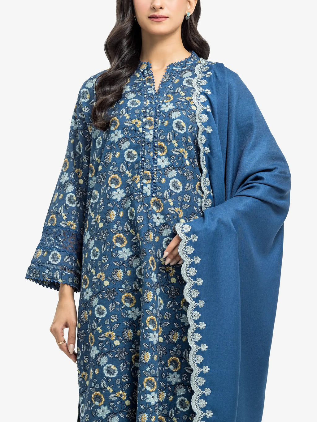 URB Pret 3Pc Printed Khaddar Suit