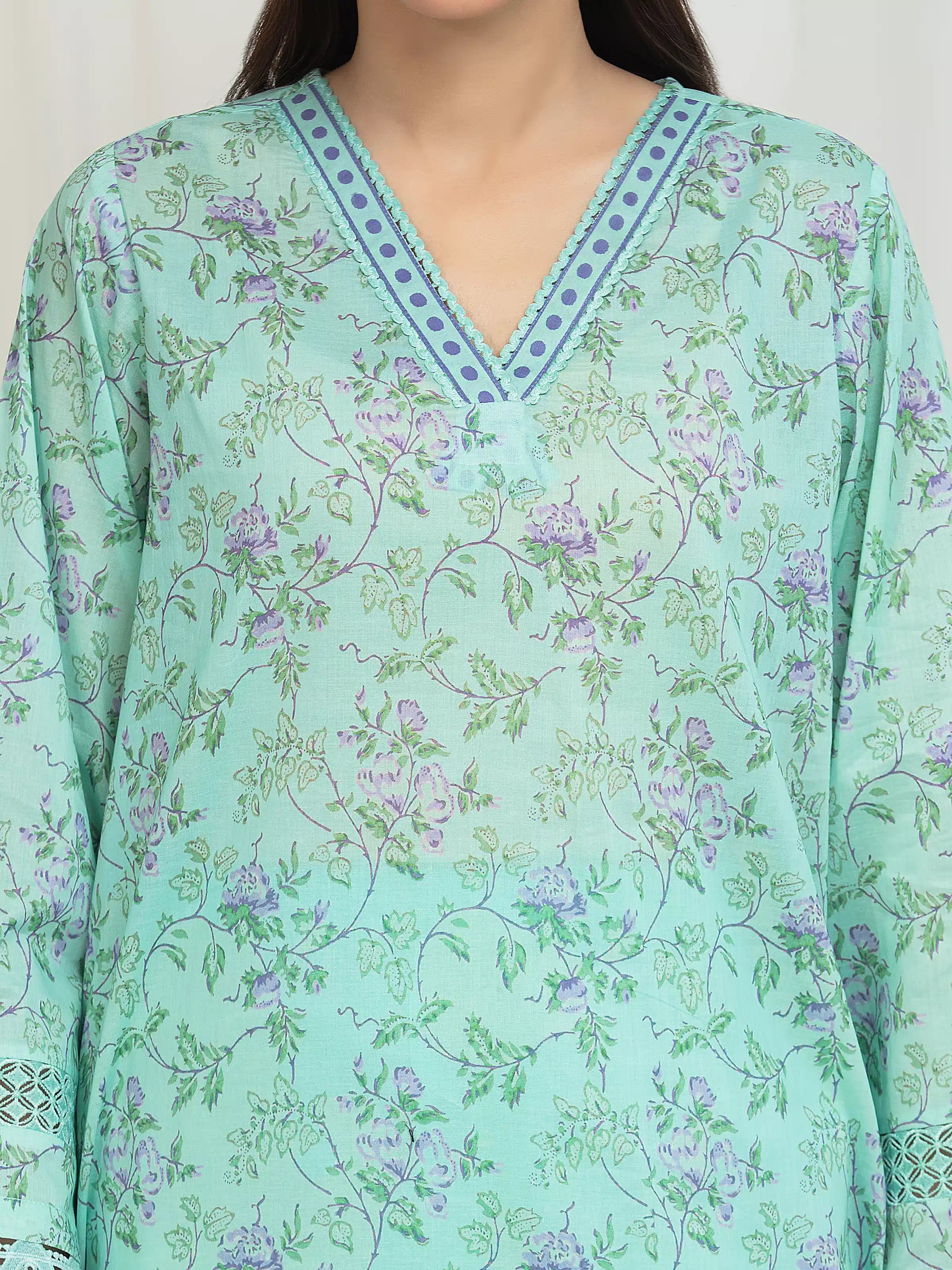 URB Printed Lawn Suit (Green)