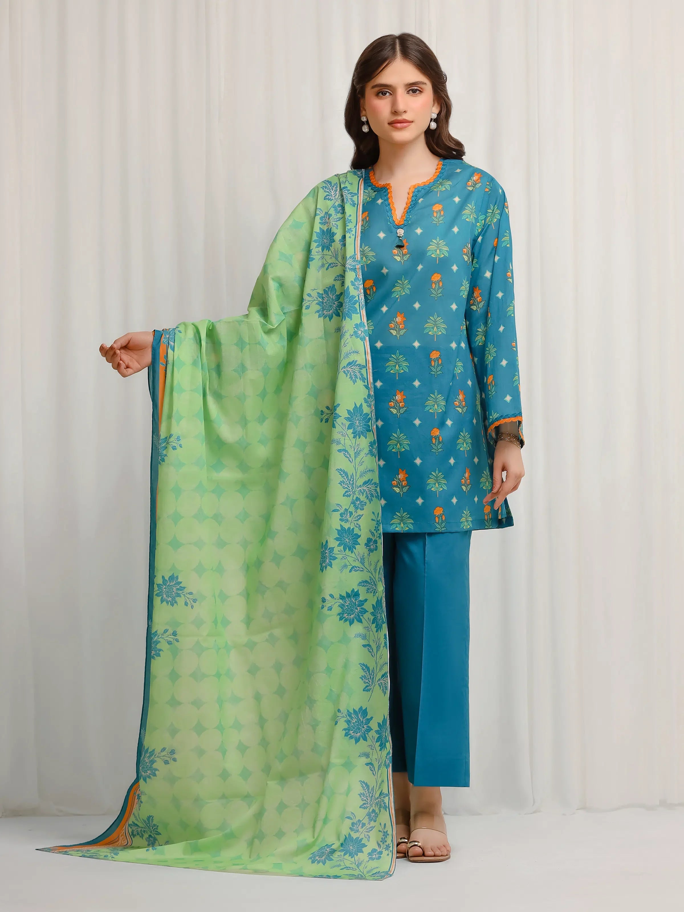 URB Unstitched Printed Lawn Suit