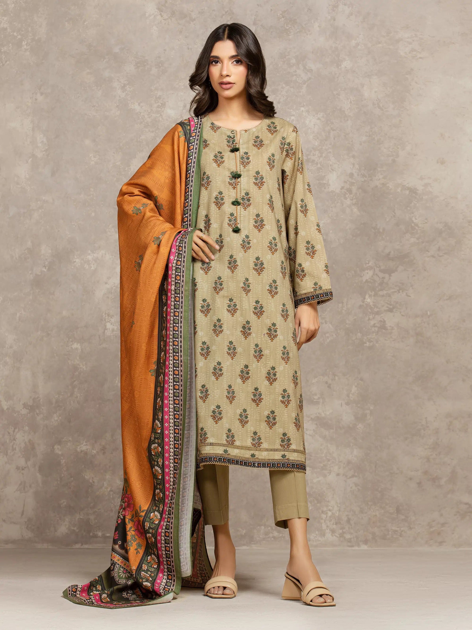 URB Unstitched Printed Khaddar Suit