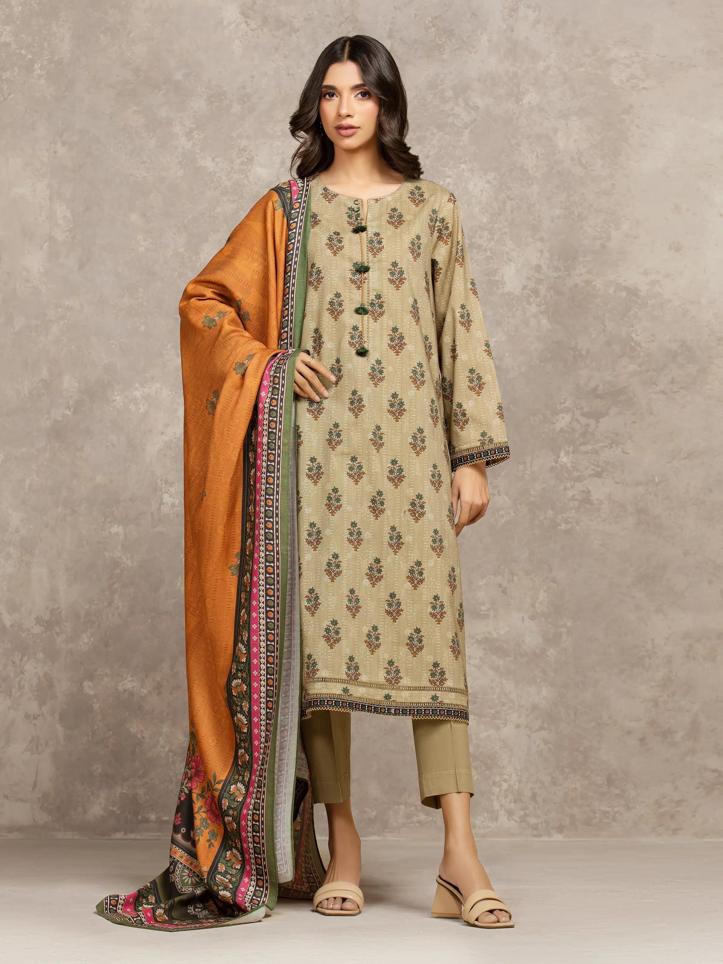 URB Unstitched Printed Khaddar Suit