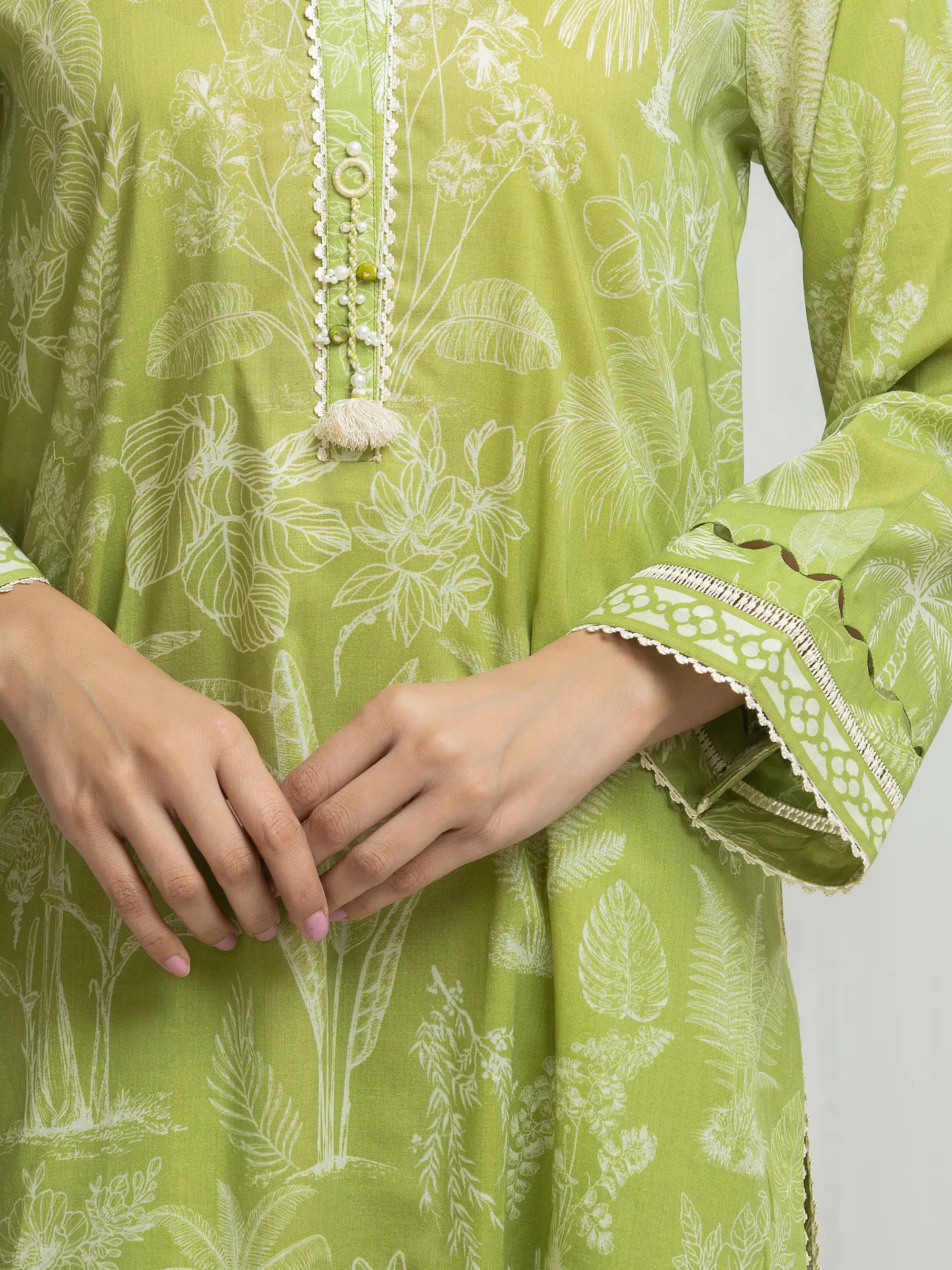 URB Printed Lawn Suit (Olive)