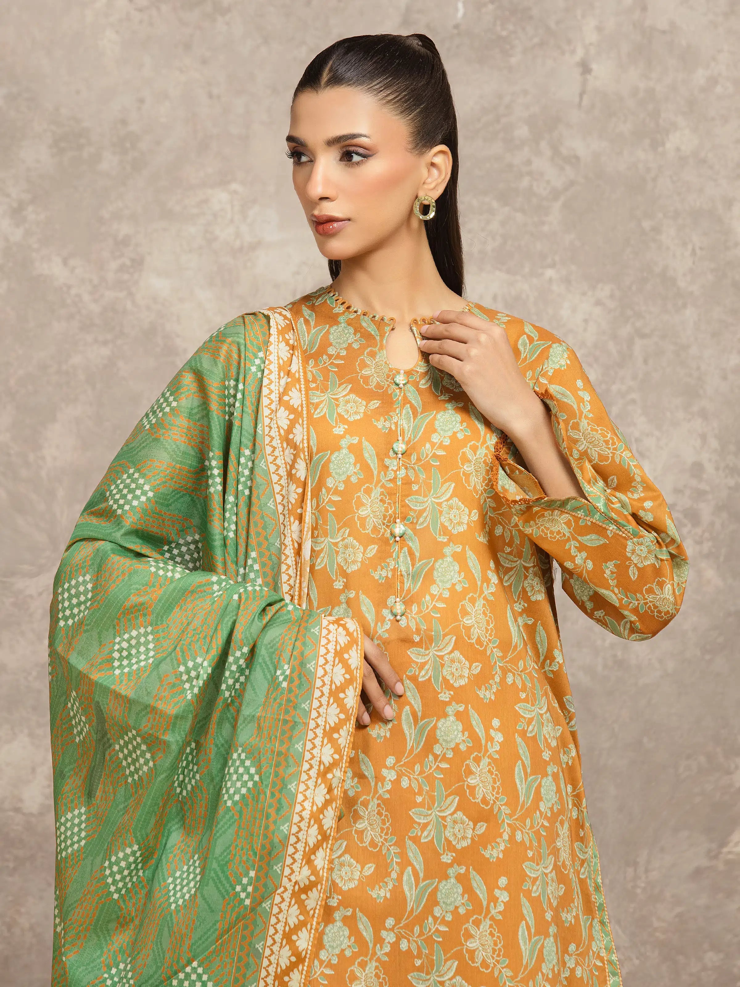 URB Unstitched Printed Khaddar Suit