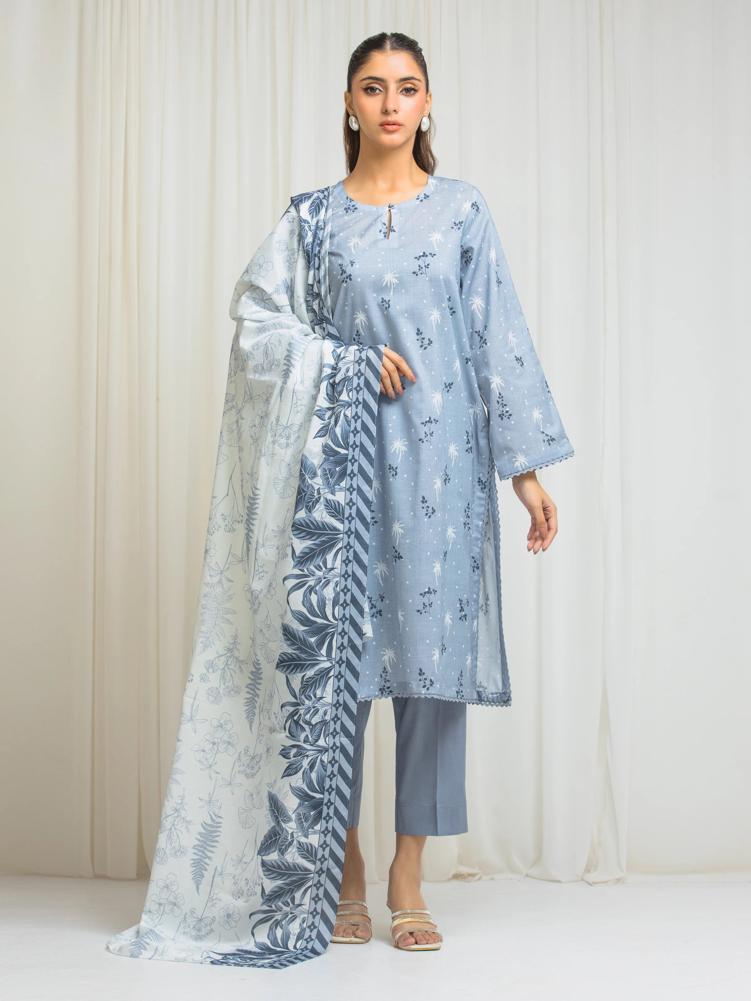 URB Unstitched Printed Lawn Suit