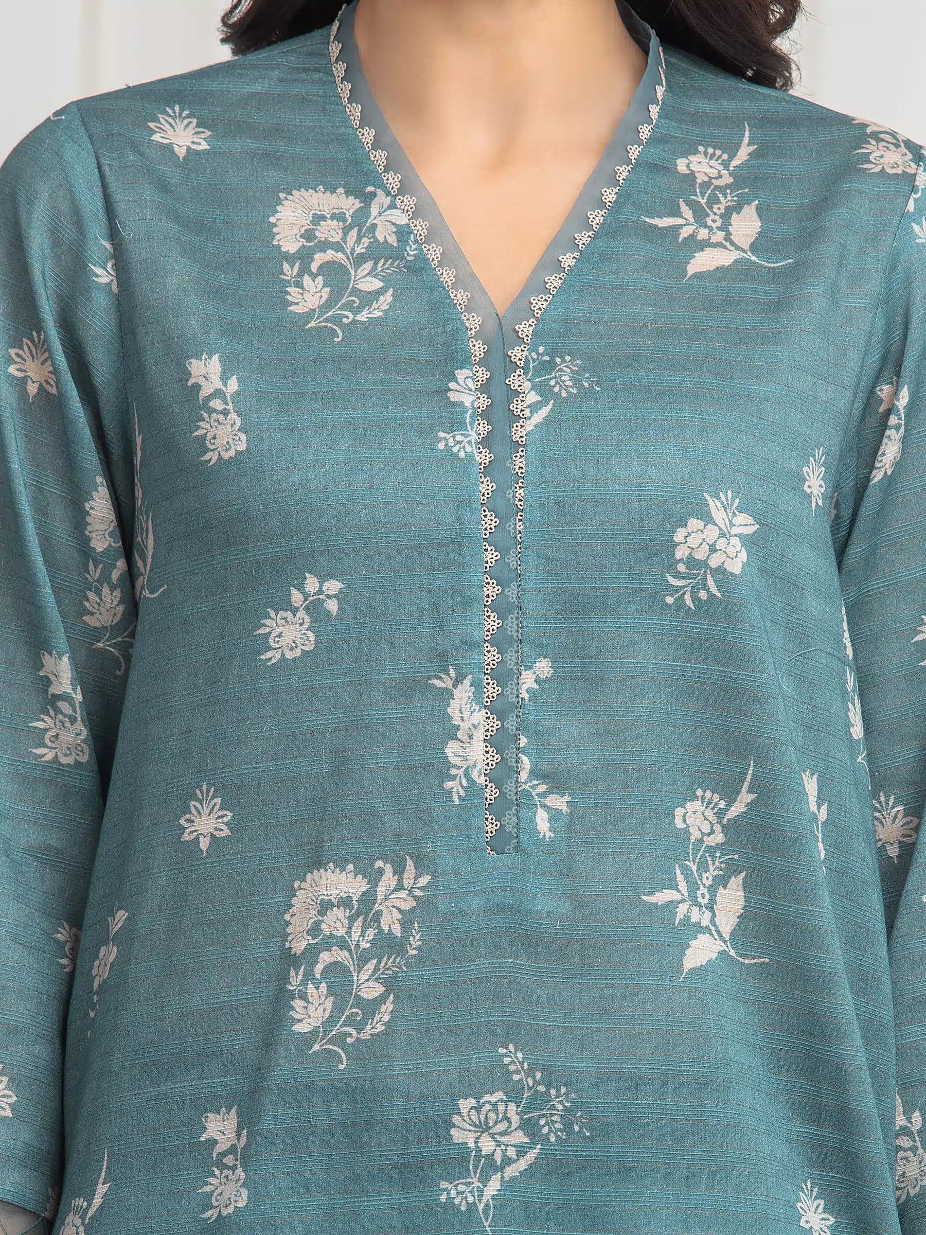 URB Unstitched Printed Zari Lawn Suit