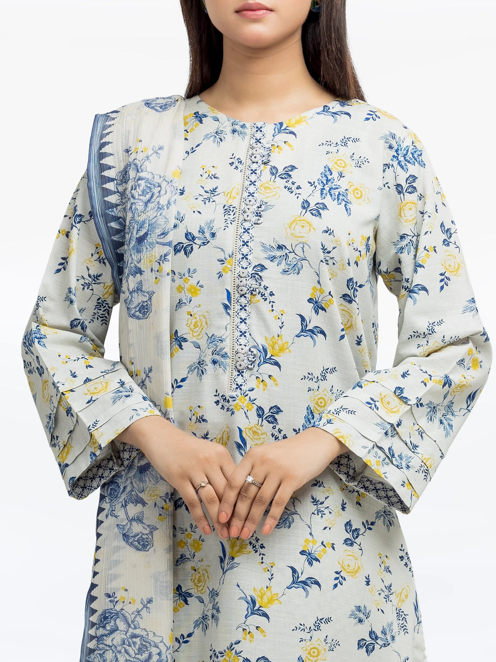 URB Pret 3Pc Printed Khaddar Suit
