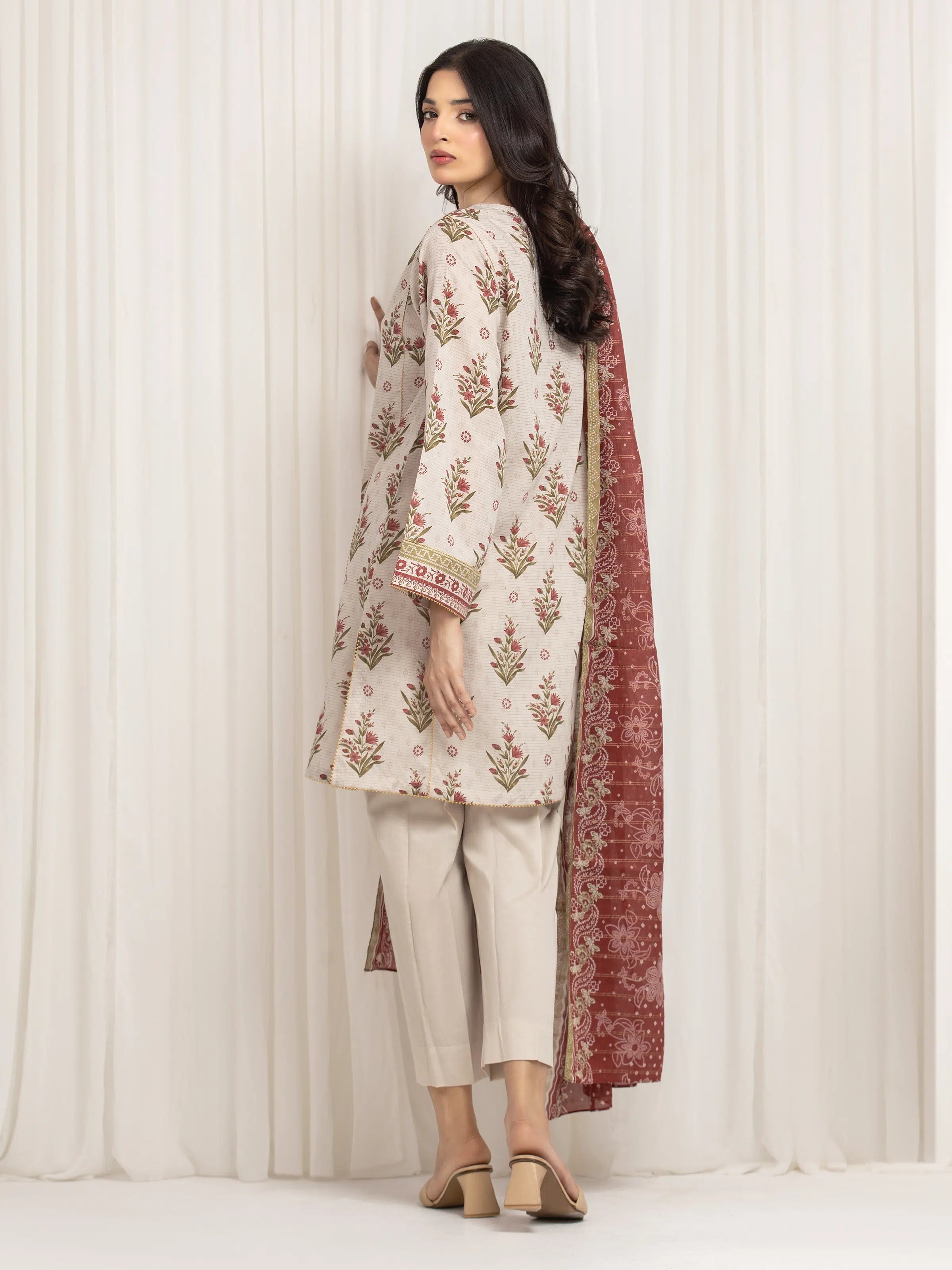 URB Unstitched Printed Zari Lawn Suit