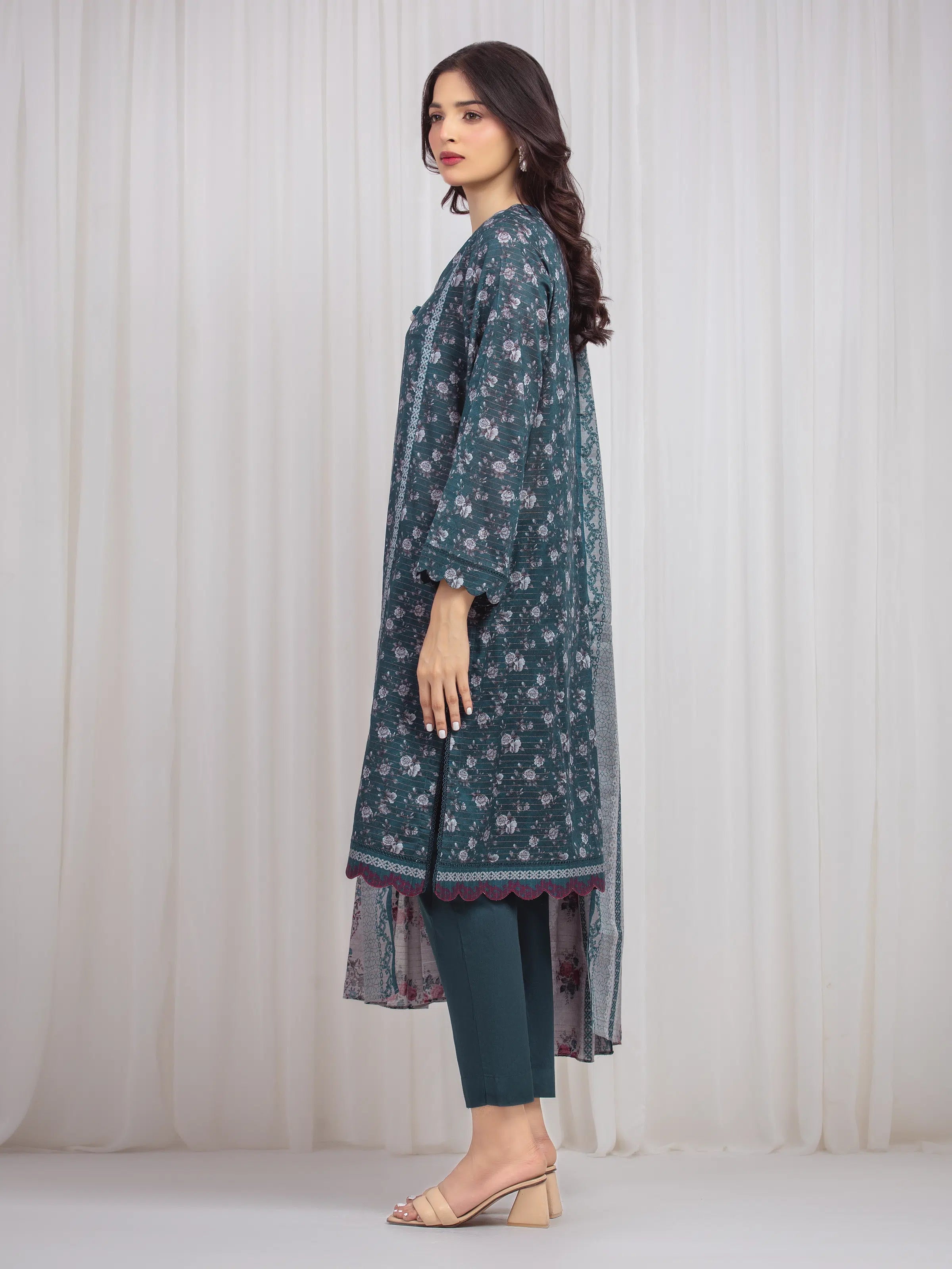 URB Unstitched Printed Zari Lawn Suit