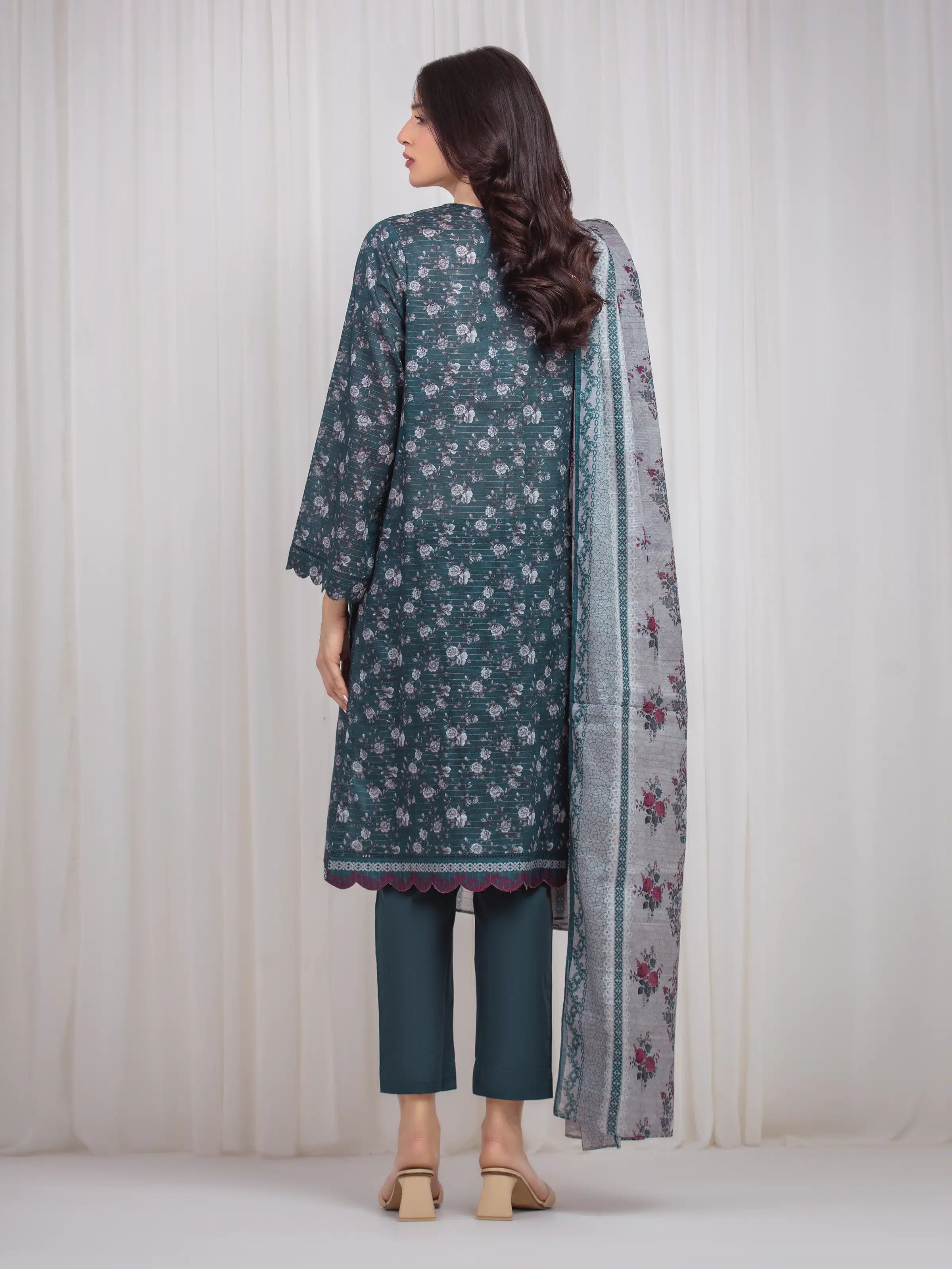 URB Unstitched Printed Zari Lawn Suit