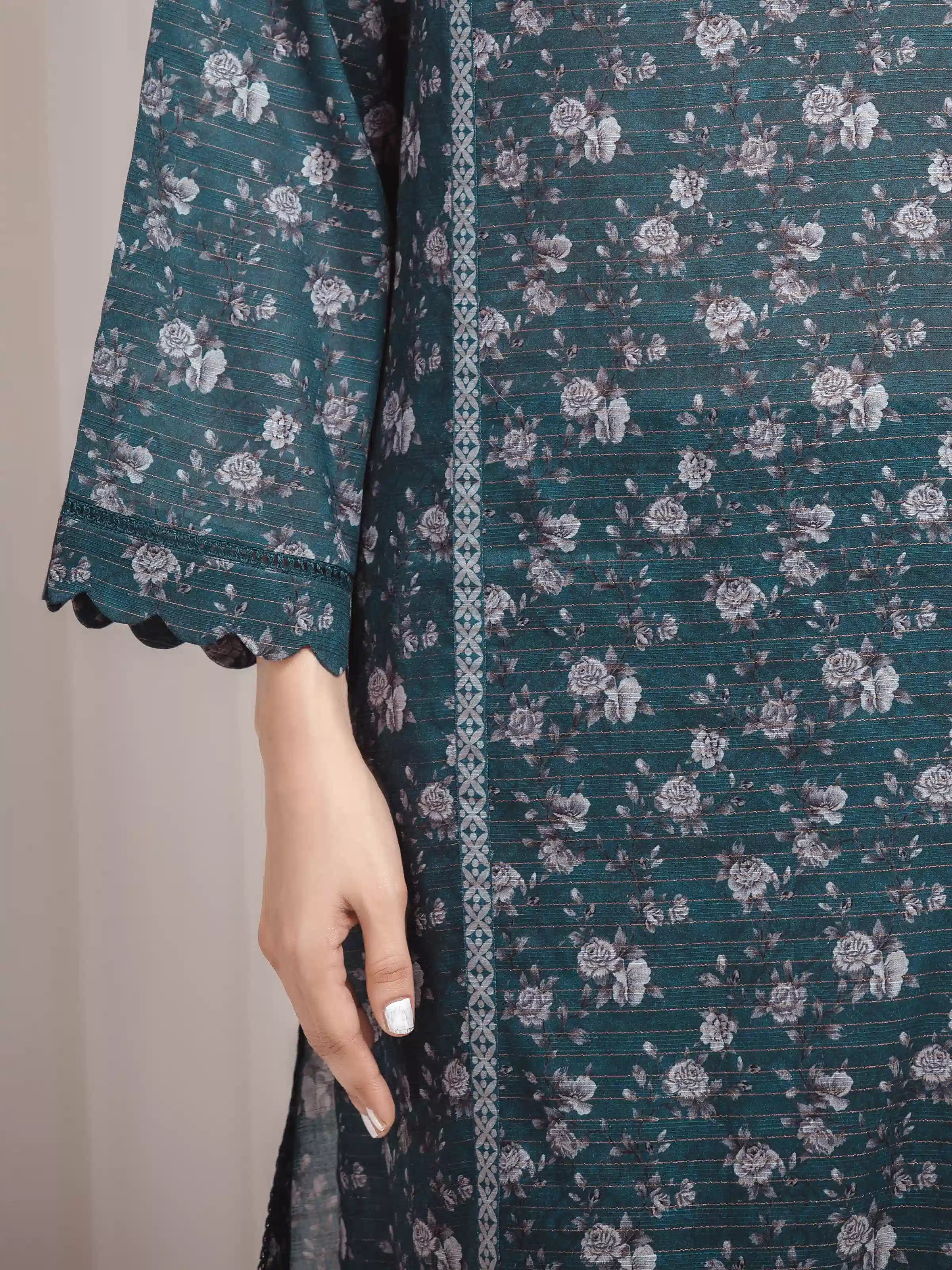 URB Unstitched Printed Zari Lawn Suit