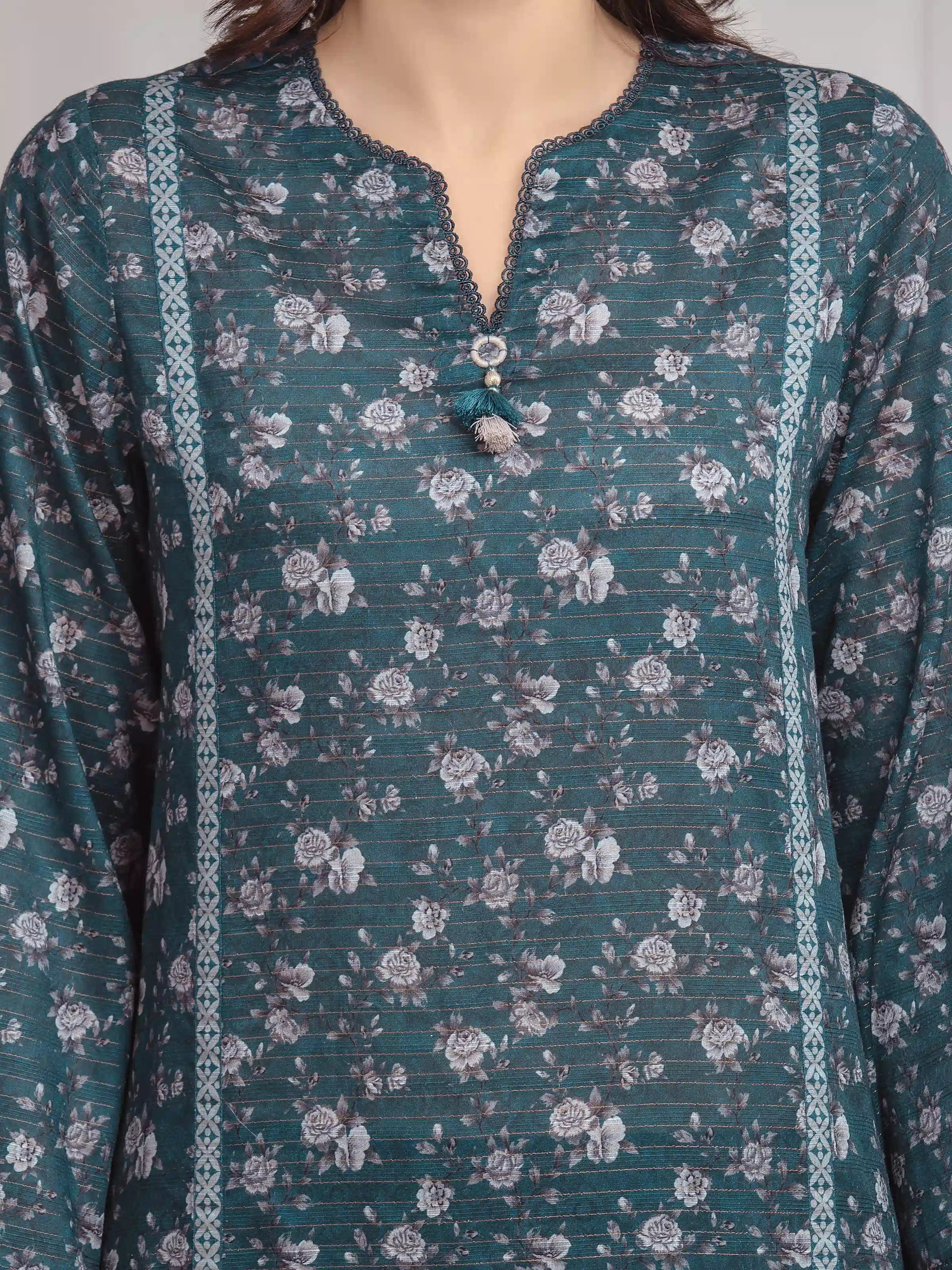 URB Unstitched Printed Zari Lawn Suit