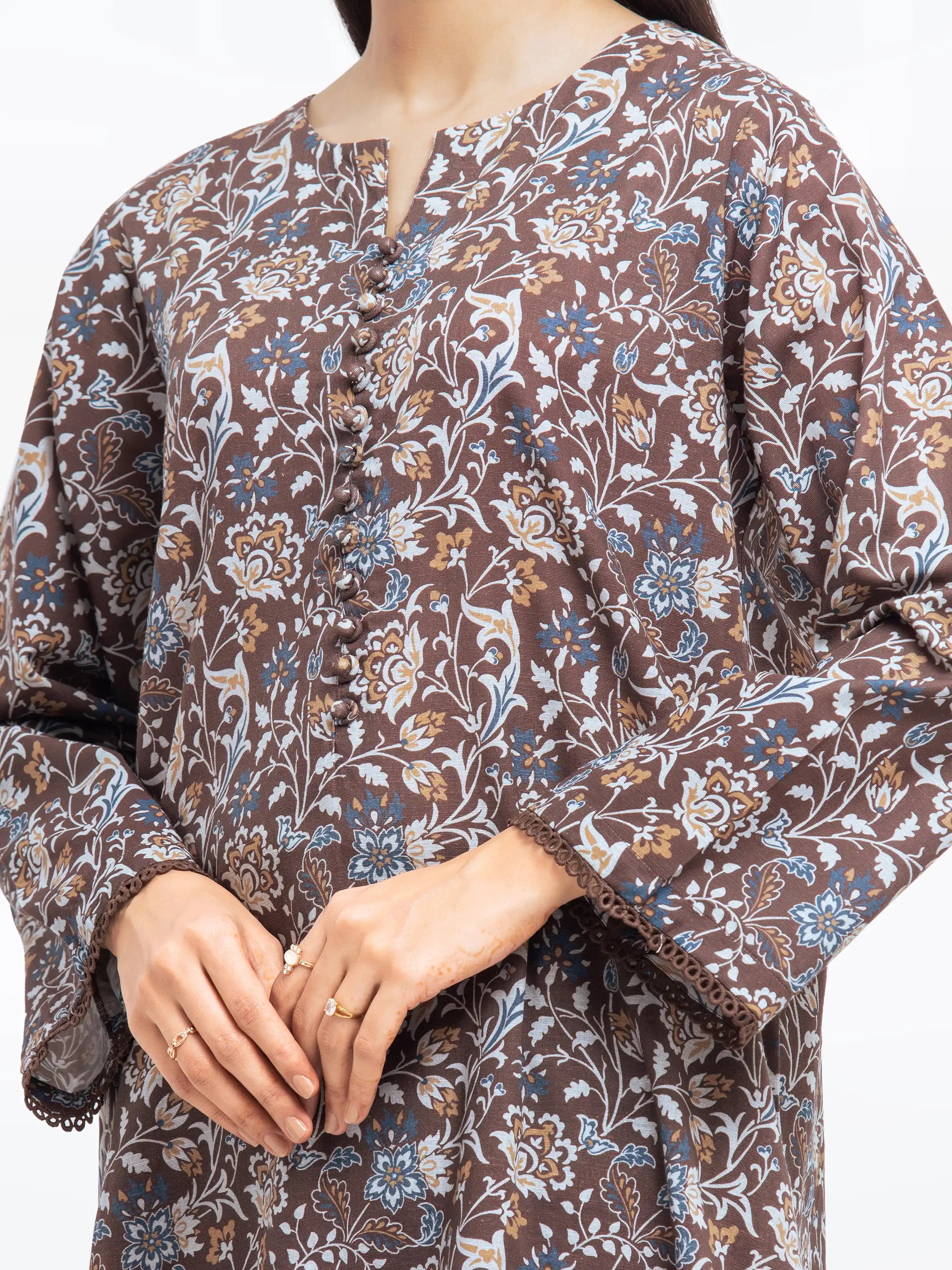 URB Pret 3Pc Printed Khaddar Suit
