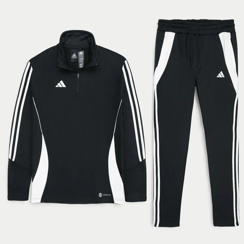 Adidas Imported Tiro Piping Quarter Zip Tracksuit (Black)