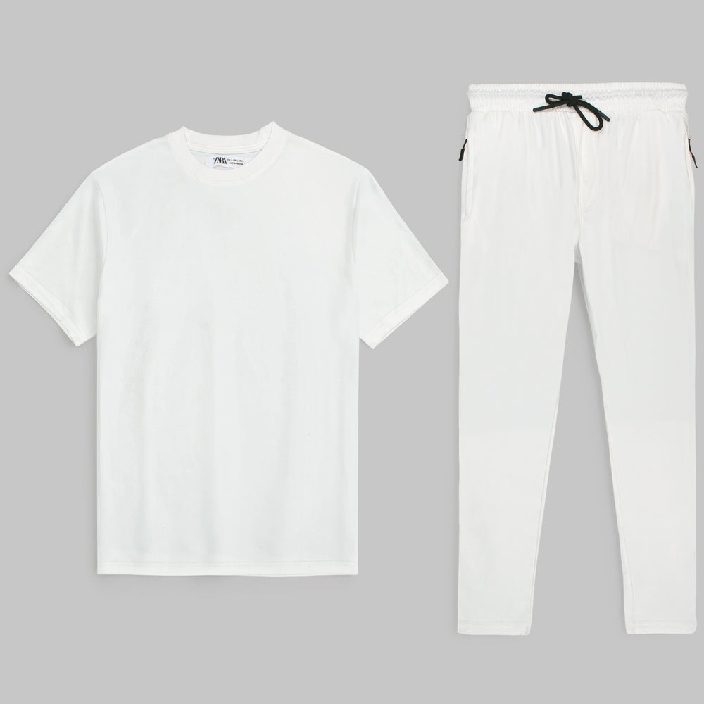 ZARA PREMIUM LYCRA DRI-FIT TRACKSUIT (WHITE)