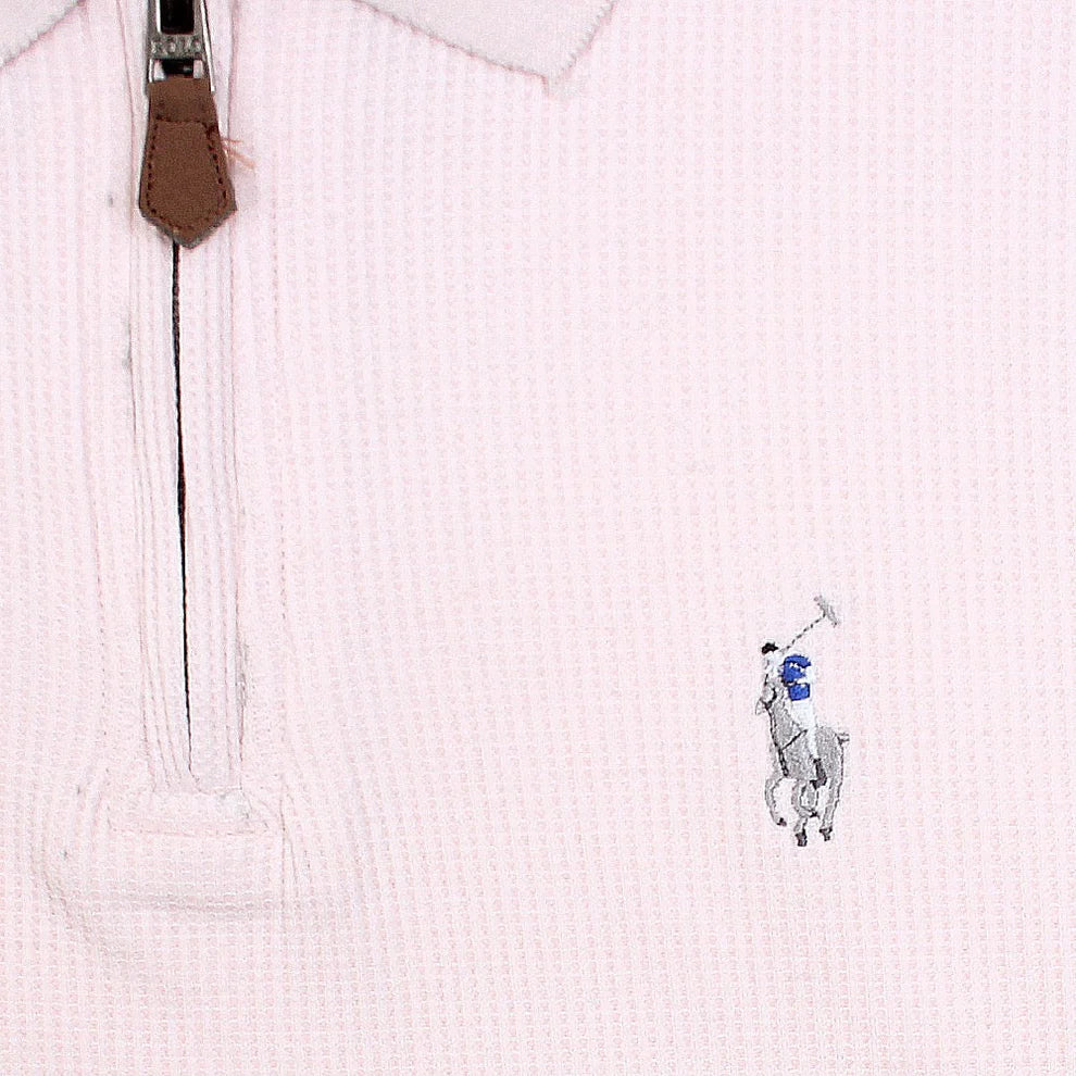 RL Premium Men's Powder Pink Polo Shirt with Multi Zipper Design