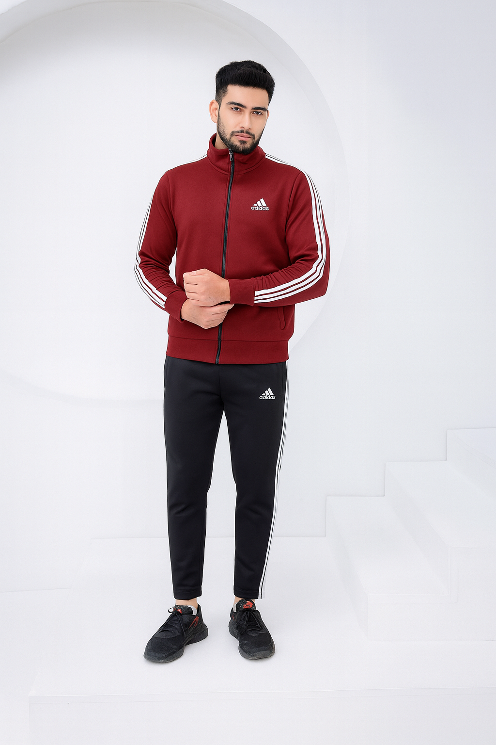 URB Maroon Stipe Winter Tracksuit