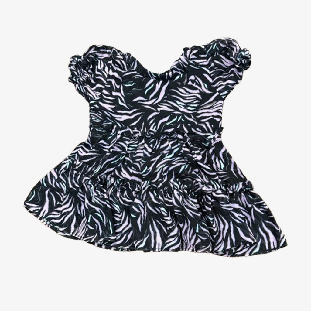 RS Baby Girl Chiffon Frock Zebra Print