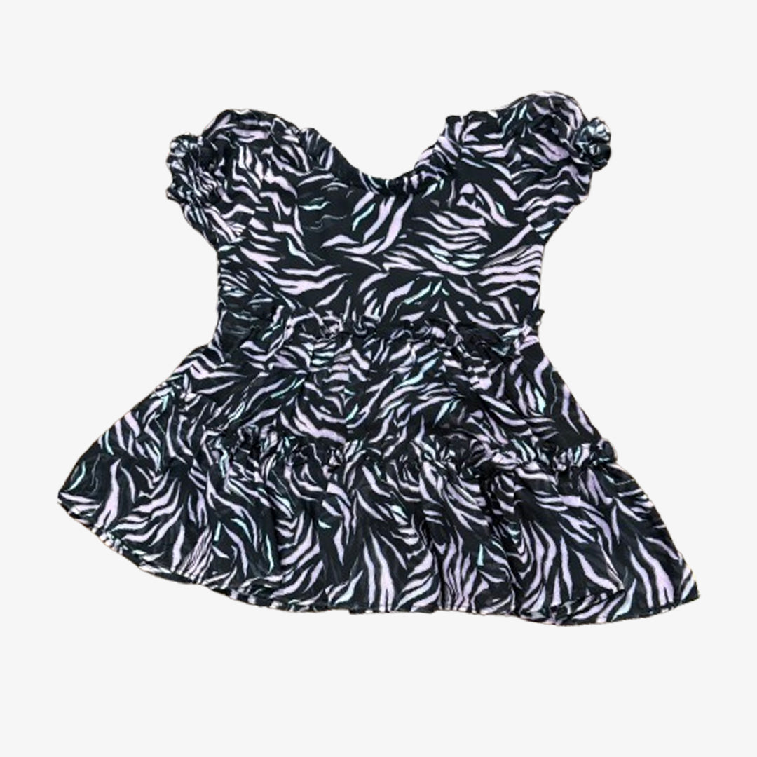 RS Baby Girl Chiffon Frock Zebra Print