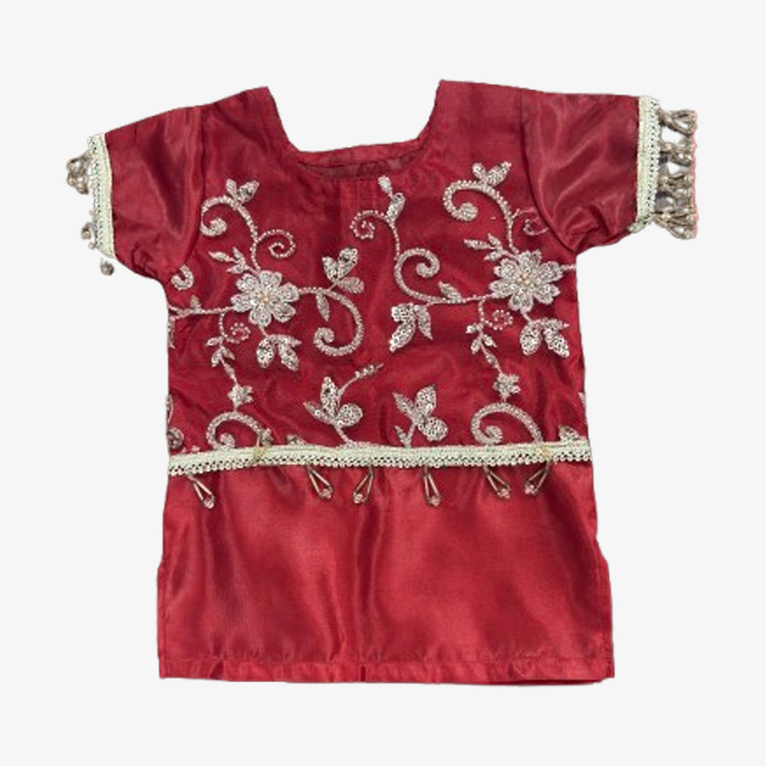 RS Baby Girl Fancy Embroidered Top Red