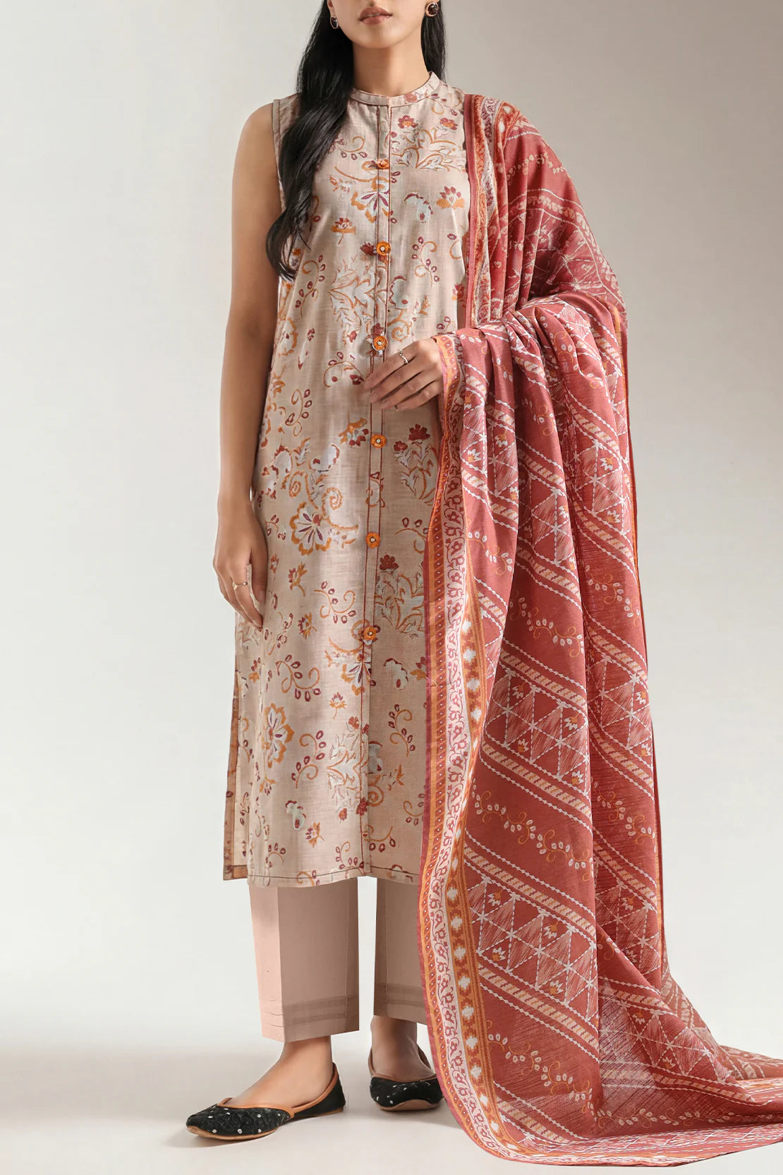 URB Unstitched Printed Lawn 3 Piece