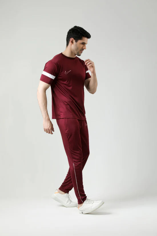 Nik Maroon White Summer Tracksuit