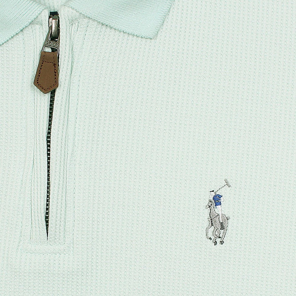 RL Premium Men's Sea Green Polo Shirt with Multi Zipper Design