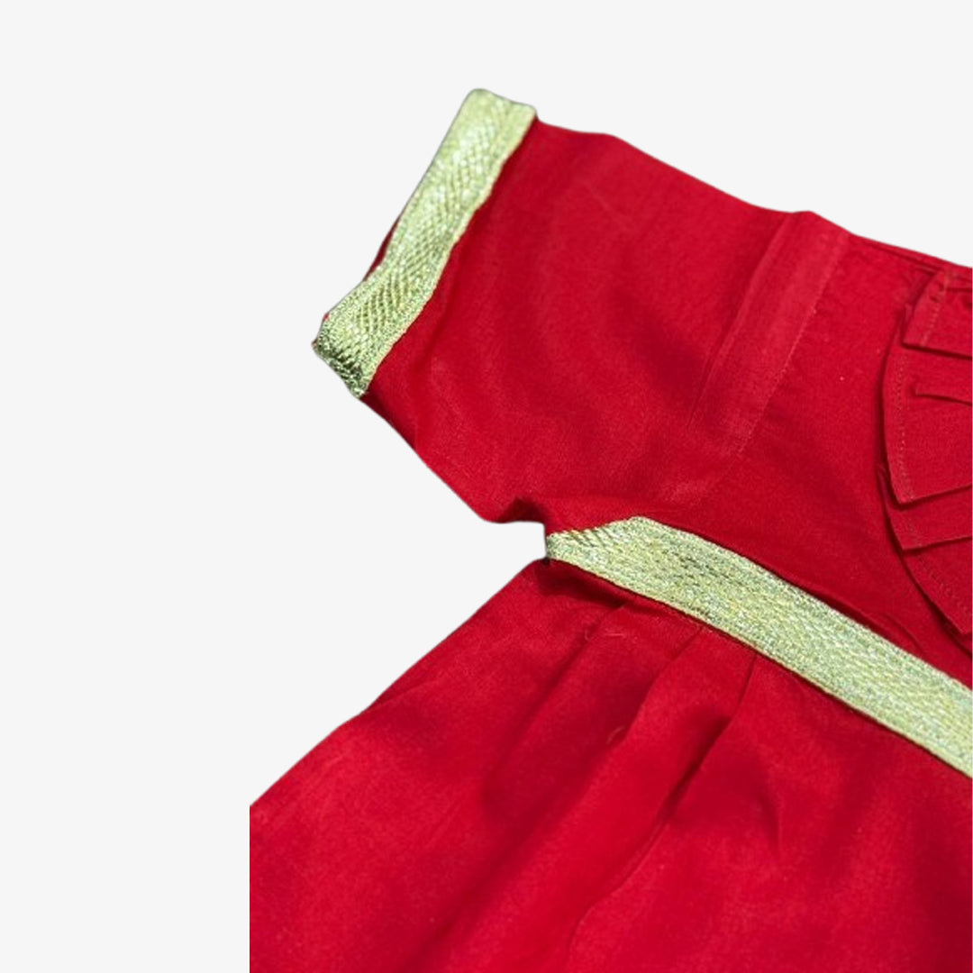 Baby Cotton Red Dress with Pajama