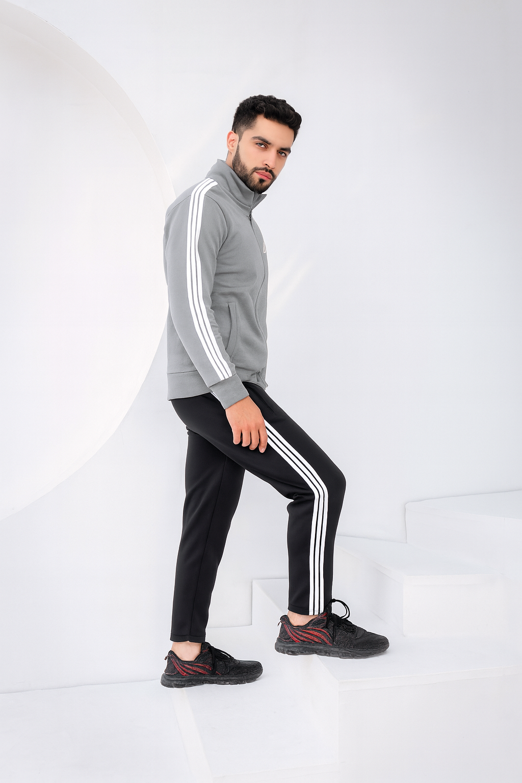 URB Grey Stipe Winter Tracksuit
