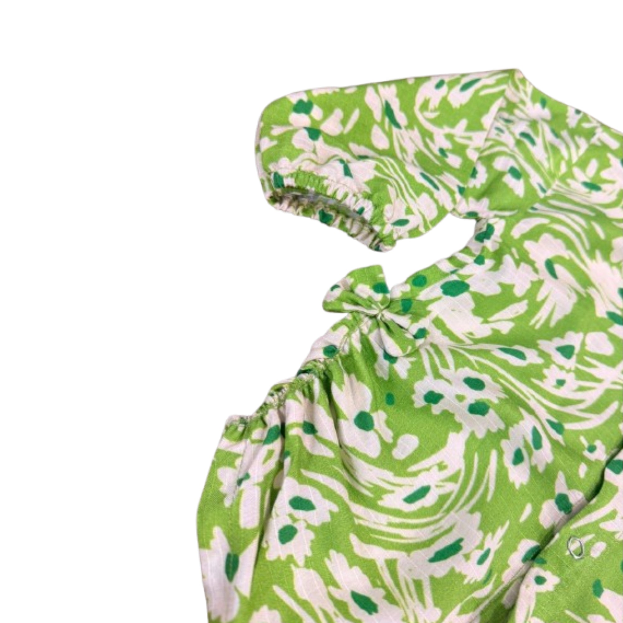 Green Floral Printed Baby Set
