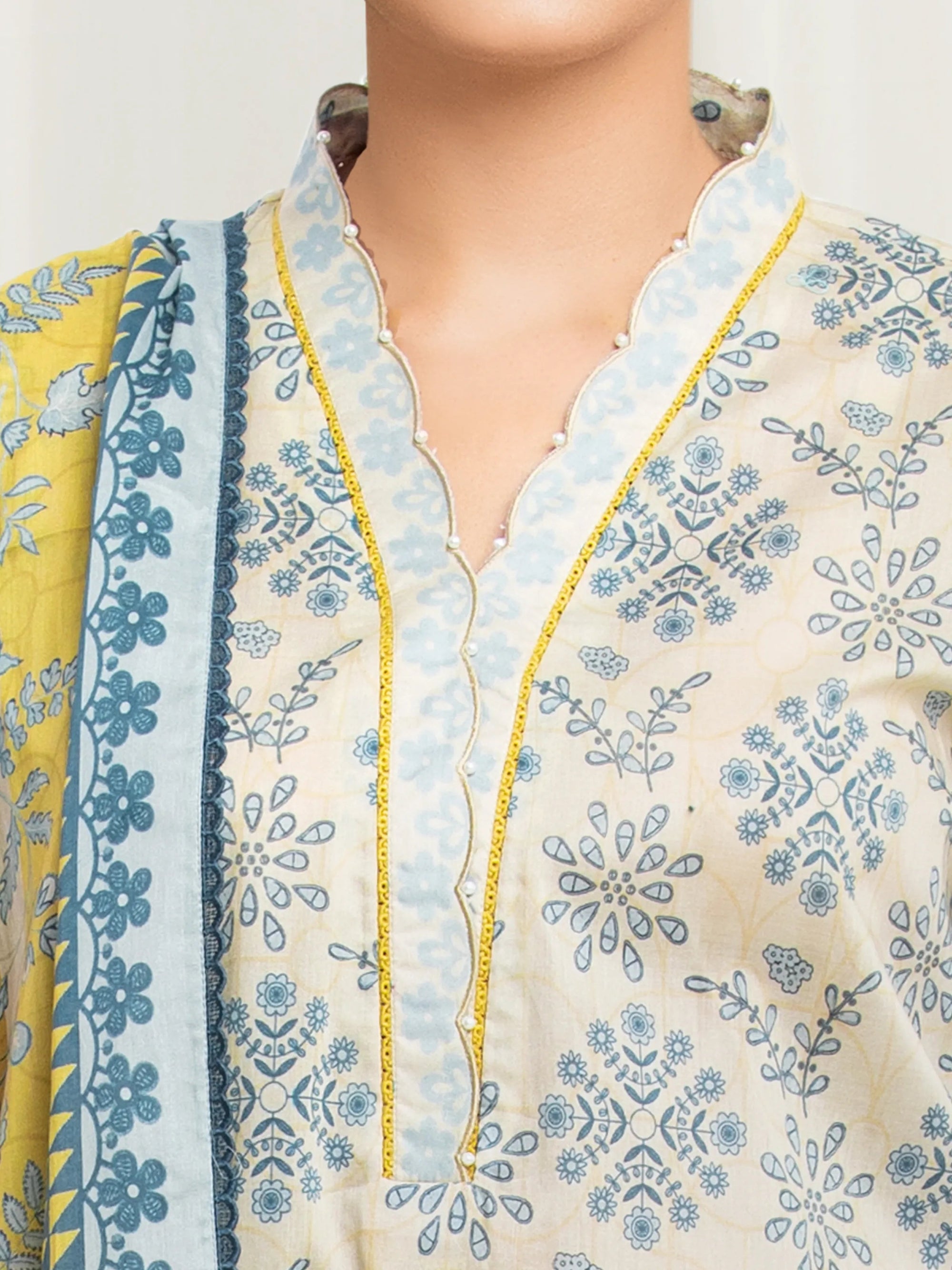 URB Unstitched Printed Lawn Suit