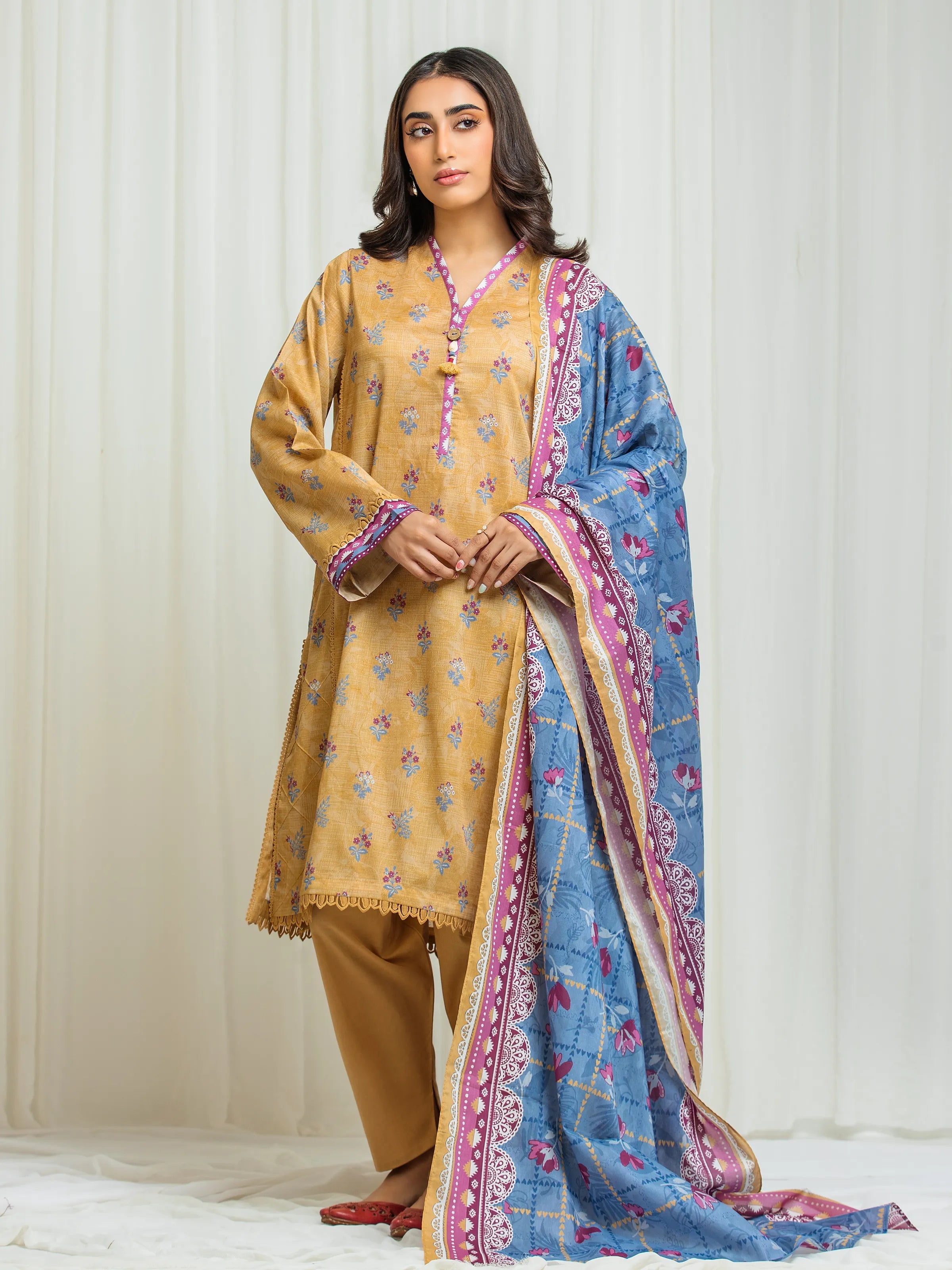 URB Unstitched Printed Lawn Suit