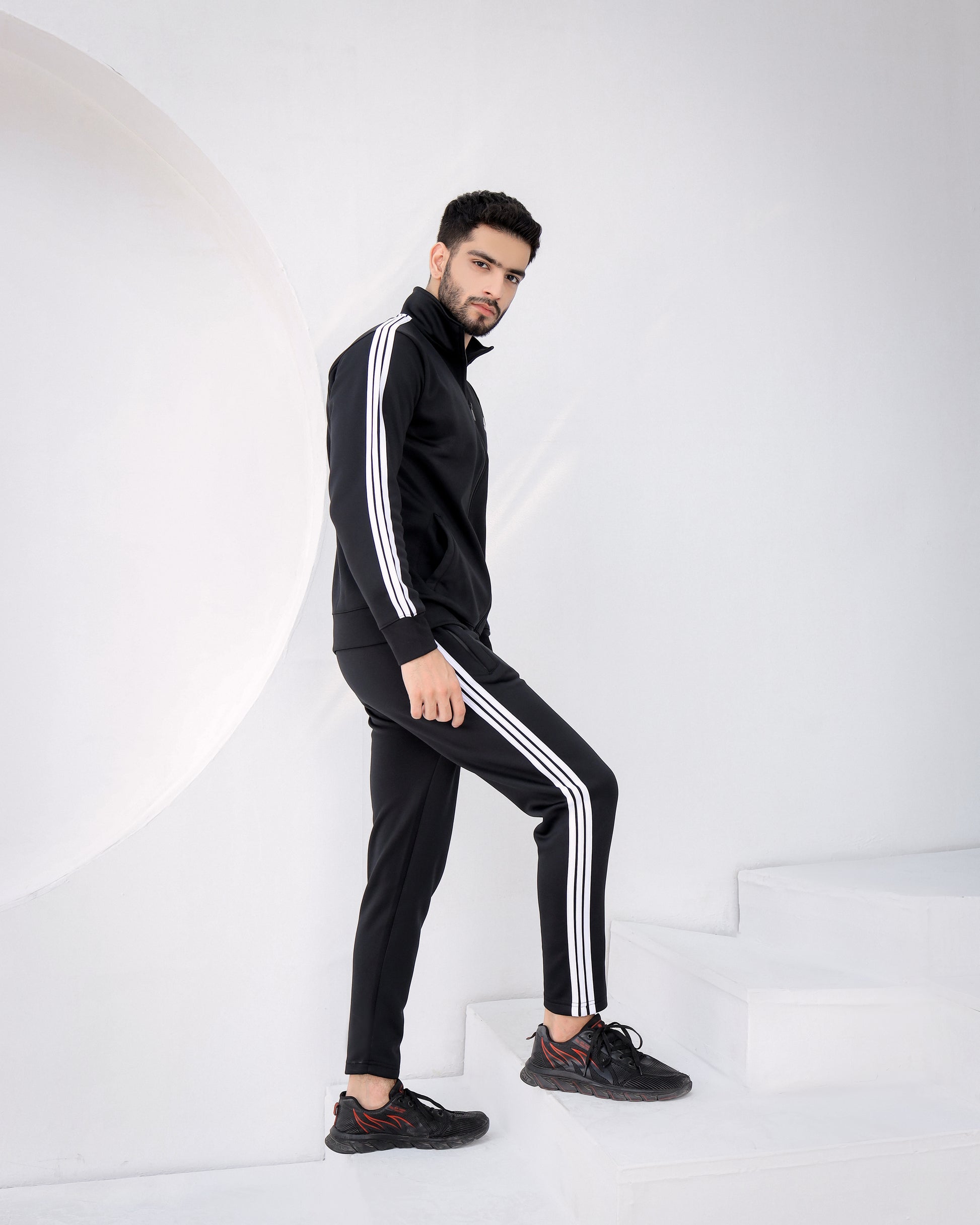 URB Black Stipe Winter Tracksuit